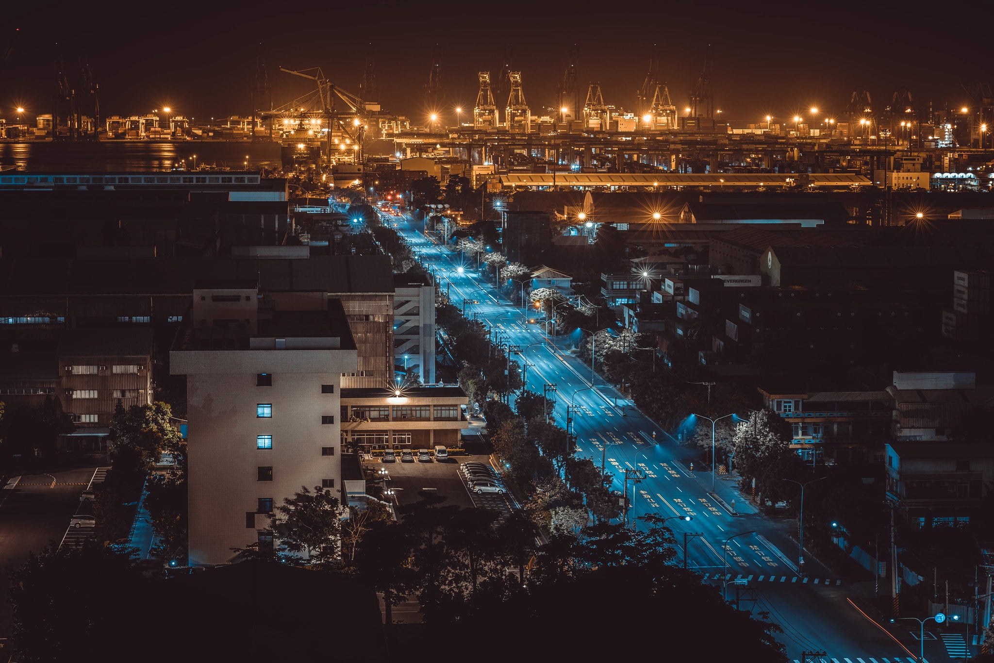 night, Taiwan, Kaohsiung, the city, 1080P, HD Wallpaper