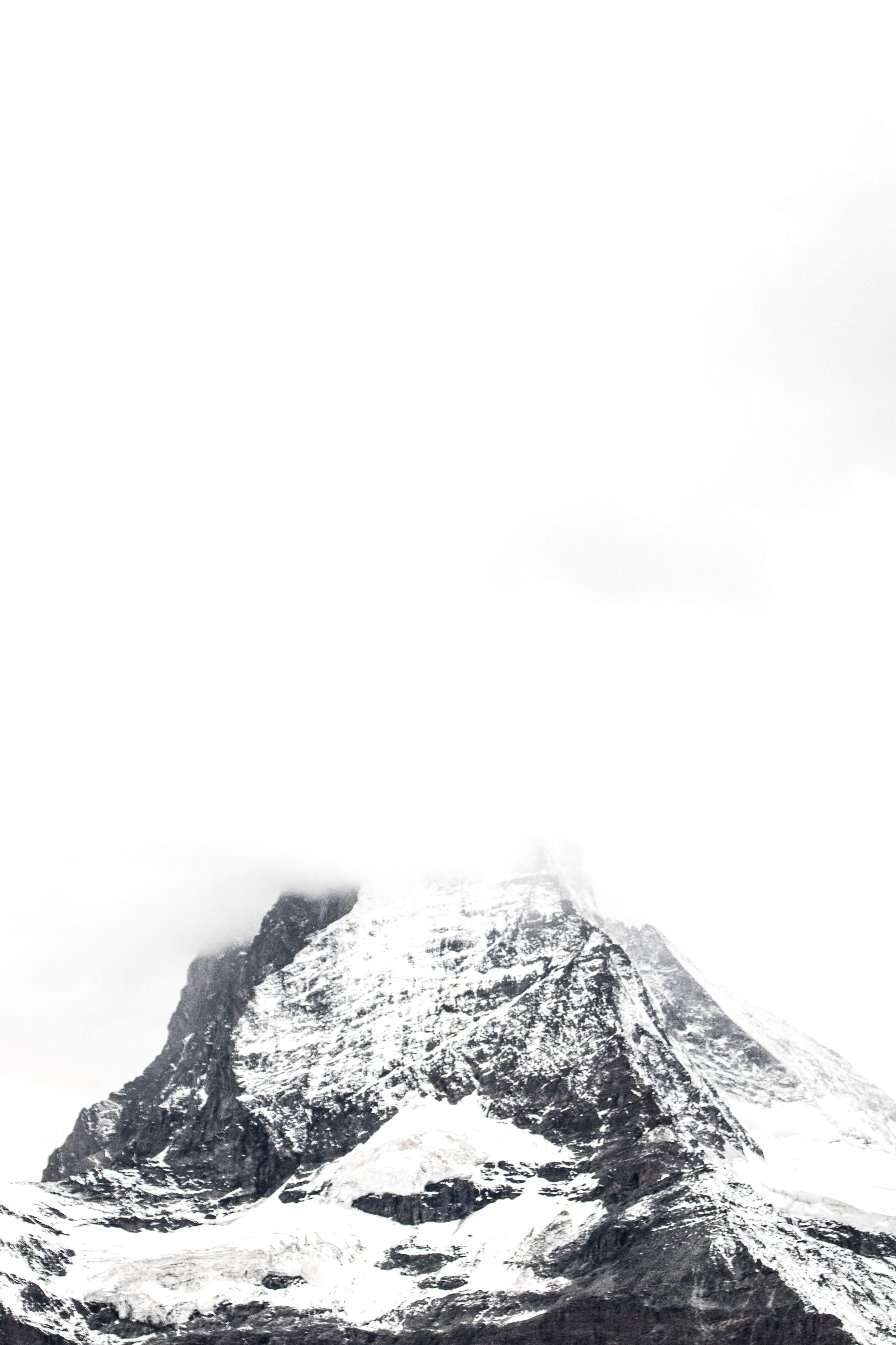 snowcapped mountain, peak, winter, day, switzerland, nature, cold temperature, environment, mist, formation, moody, extreme weather, tranquility, tranquil scene, Phone HD Wallpaper