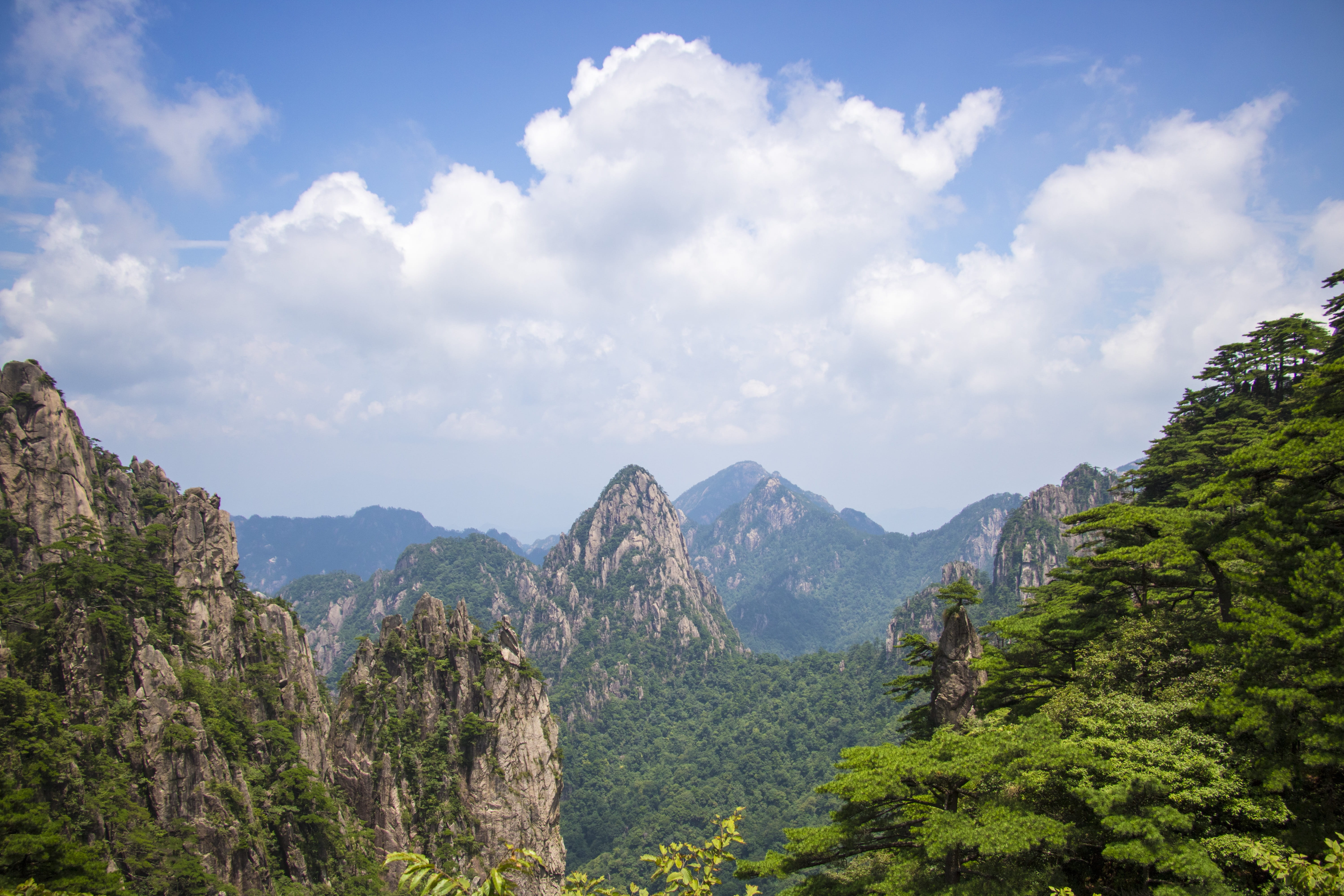 day, growth, formation, anhui, plant, green color, nature, beauty in nature, scenics - nature, mountain range, outdoors, mountain peak, cloud - sky, mountain, HD Wallpaper