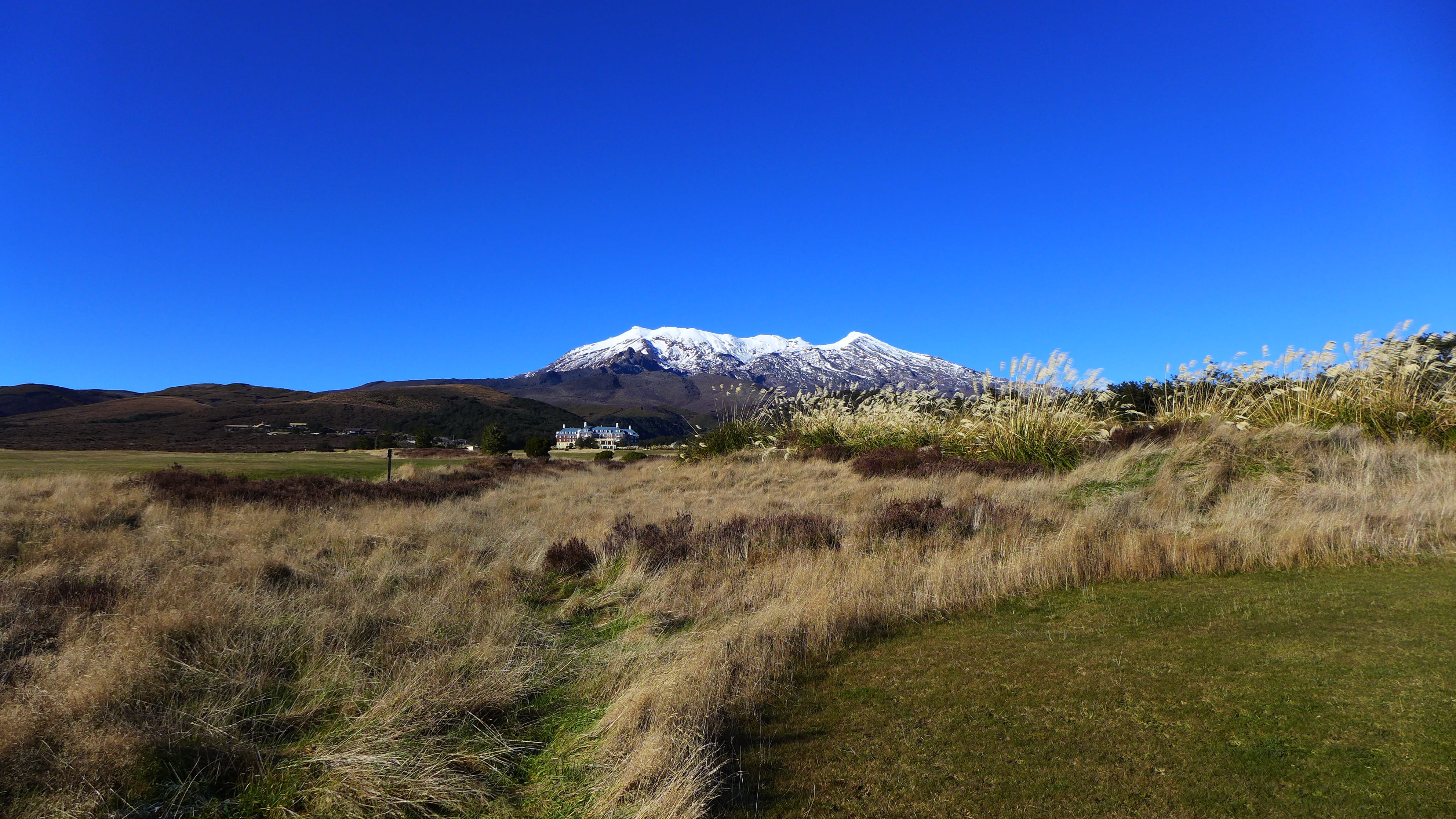 whakapapa, non-urban scene, snowcapped mountain, mountain range, ruapehu, beauty in nature, grass, scenics - nature, snow, volcano, plant, tranquility, HD Wallpaper