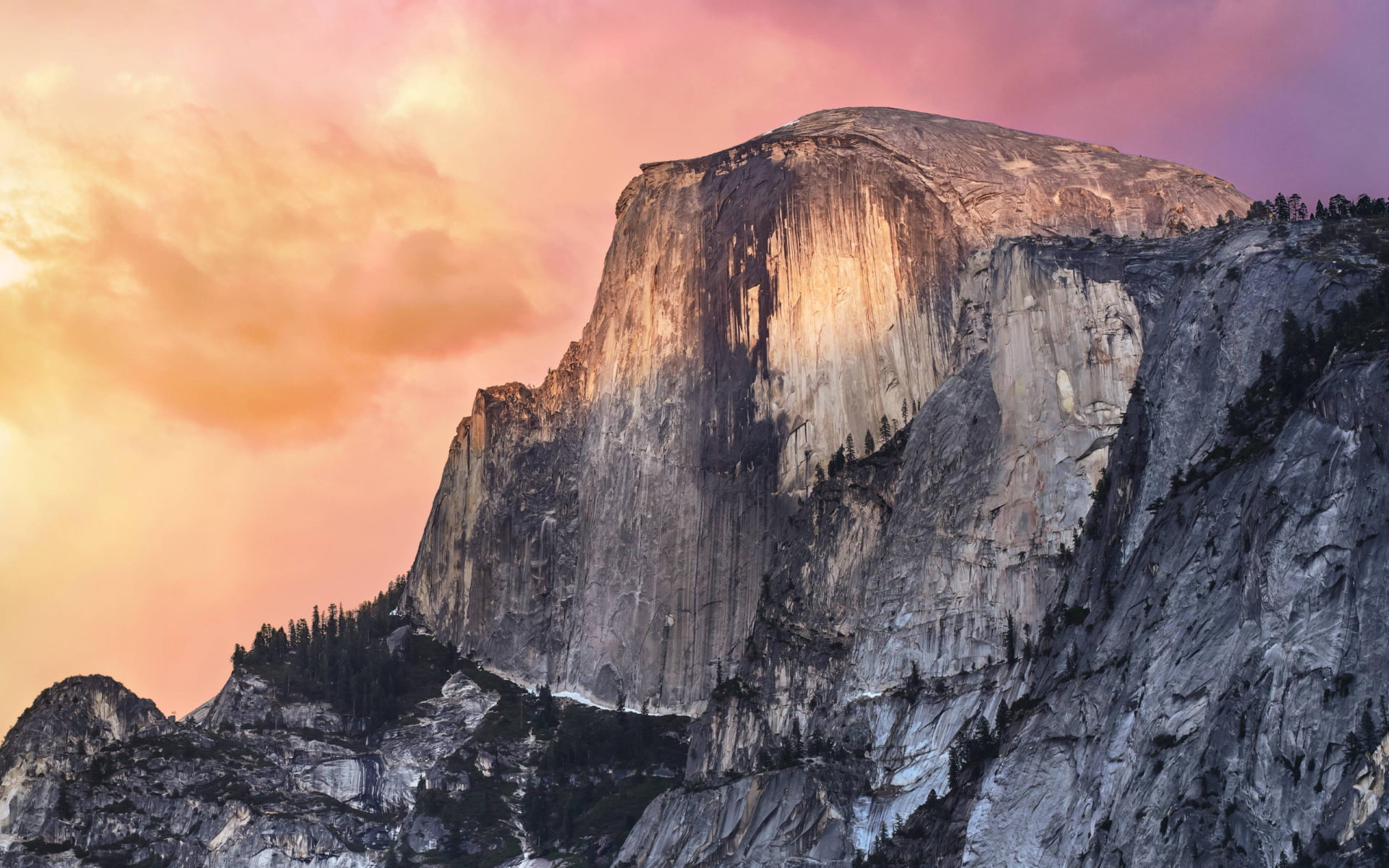 tranquility, outdoors, half, formation, OS X, cliff, geology, sunset, beauty in nature, 1080P, rock - object, mountain, rock formation, mountain range, HD Wallpaper