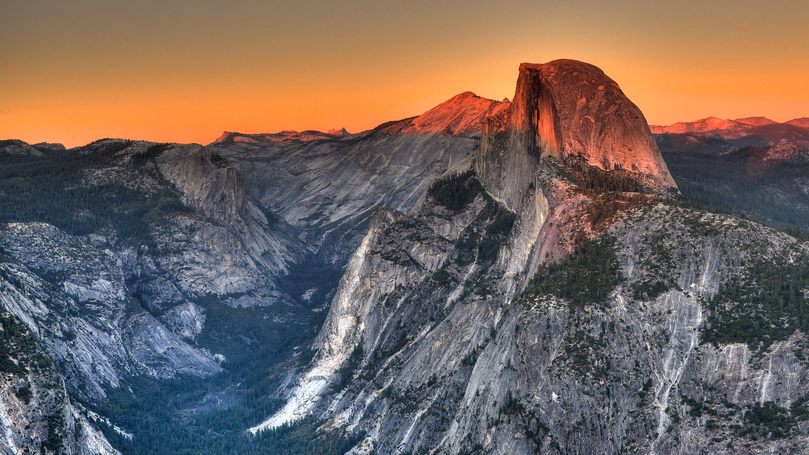 mountain pass, Yosemite National Park, 2K, tree house, Half Dome, landscape, HD Wallpaper