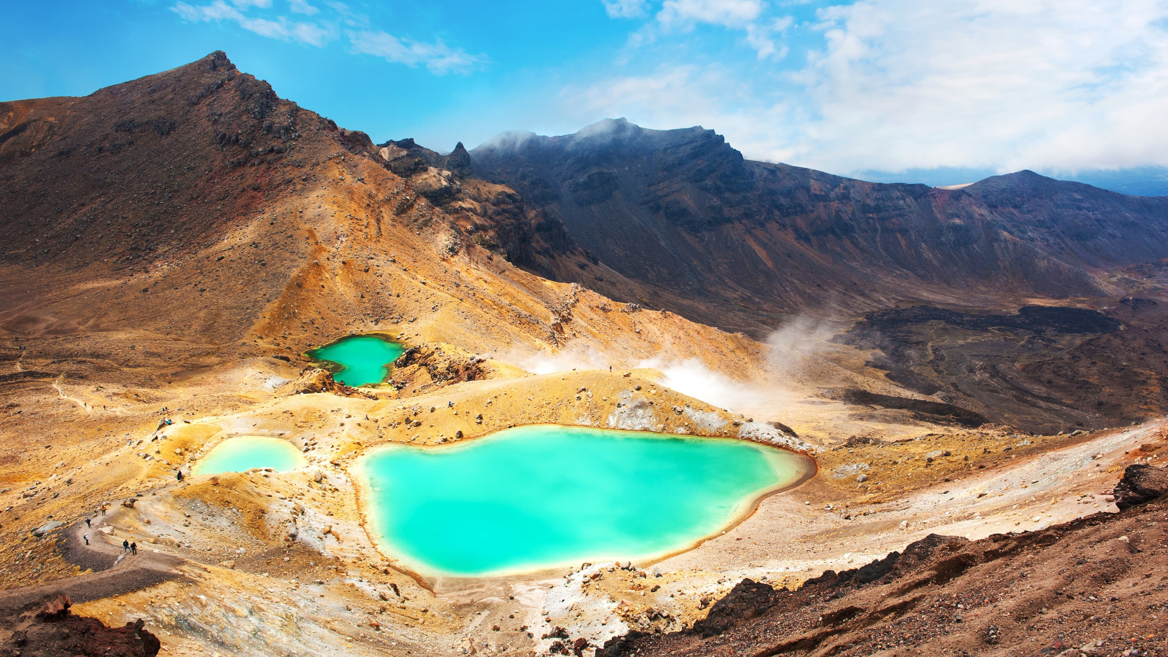 world heritage, nature, climate, remote, tranquil scene, arid climate, outdoors, emerald lakes, sky, hot spring, environment, lakes, national park, landscape, HD Wallpaper