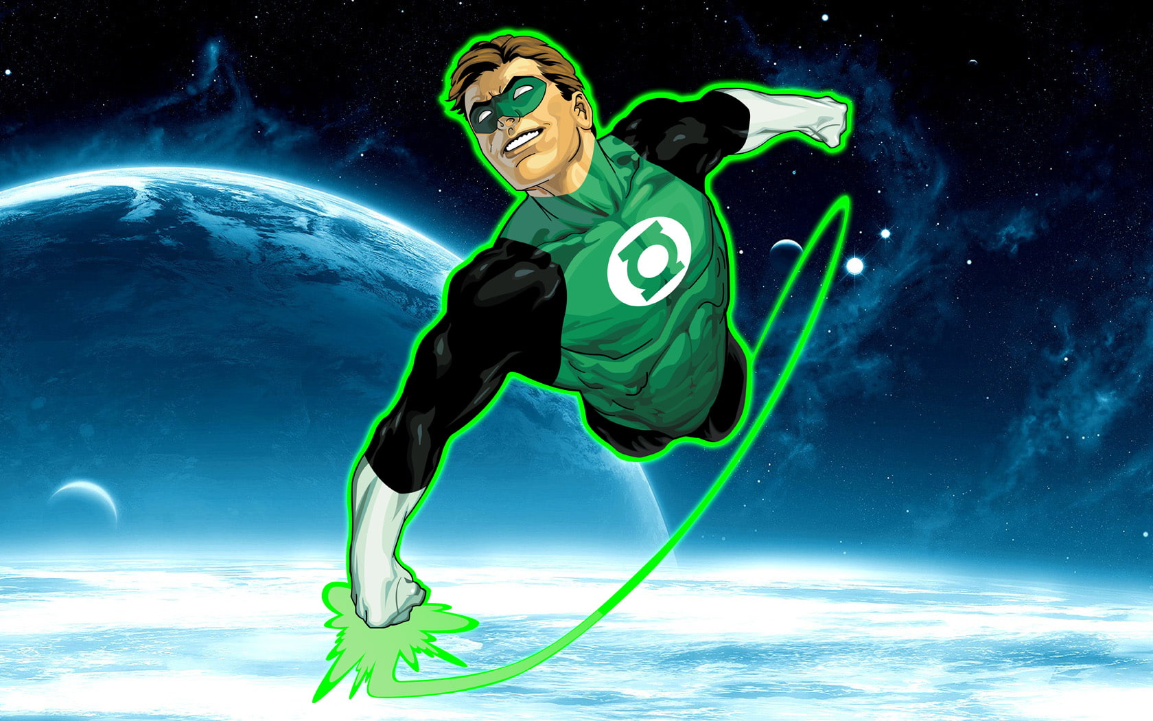 dc, planet, lantern, green, stars, cartoon/comic, 720P, hd, HD Wallpaper