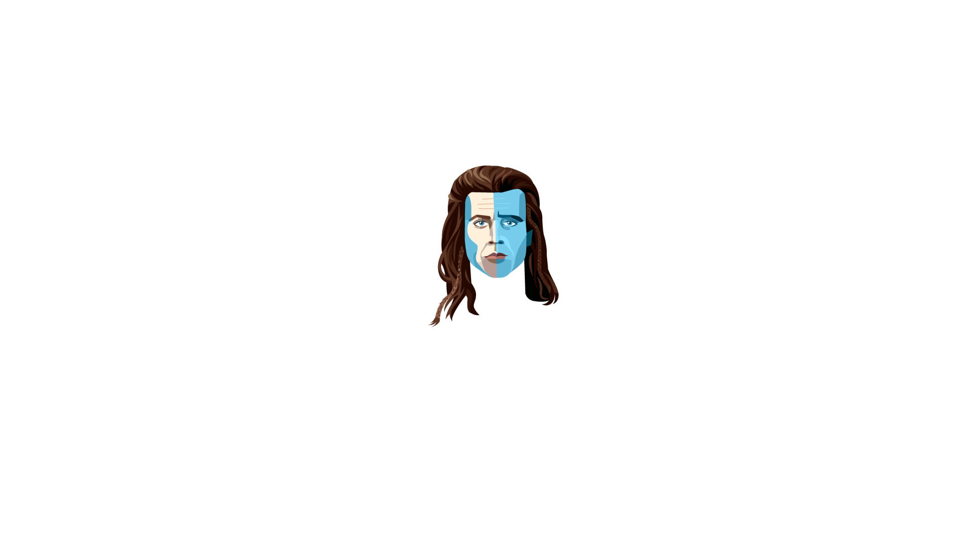 1080P, Brave heart, face, Mel Gibson, minimalism, HD Wallpaper