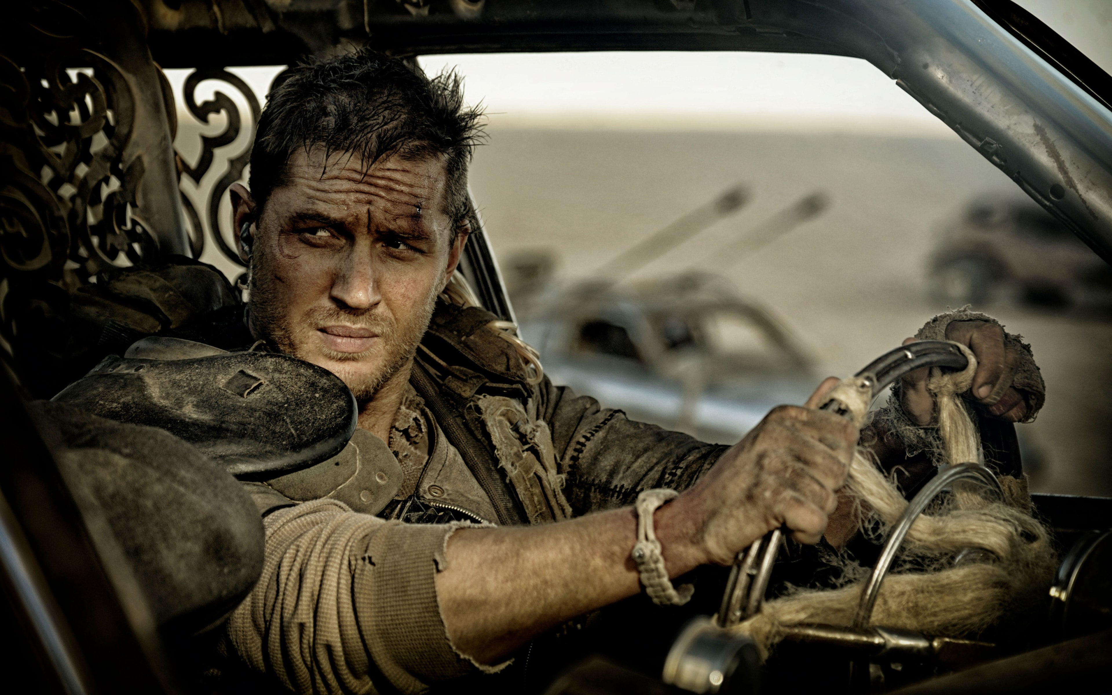 vehicle interior, land vehicle, holding, military, mad max fury road, s, mature adult, men, males, Hollywood Movies, mature men, 4K, hardy, sitting, hollywood, HD Wallpaper