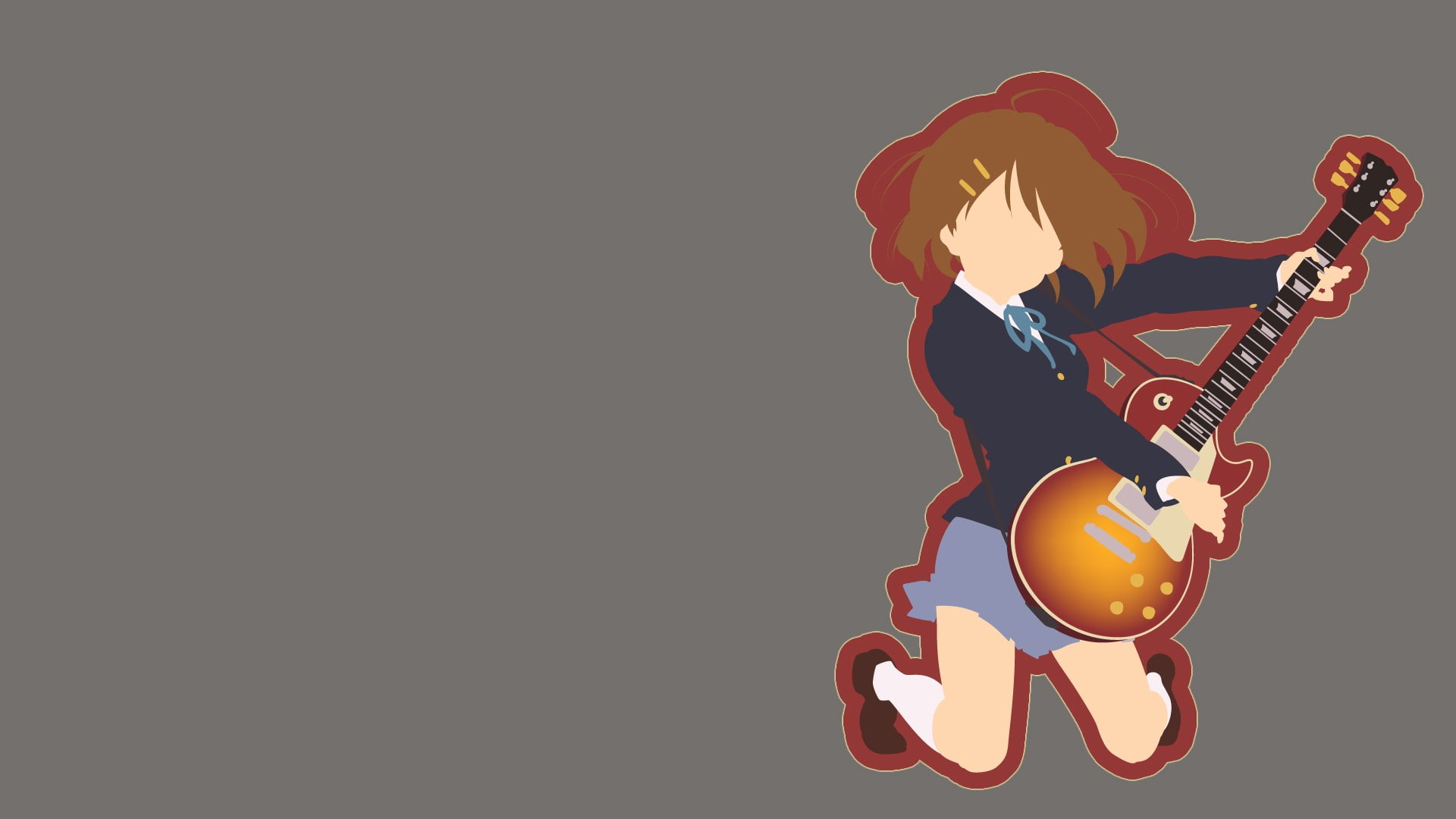 guitar, Gibson Les Paul, Hirasawa Yui, 1080P, anime girls, K-ON!, anime vectors, HD Wallpaper