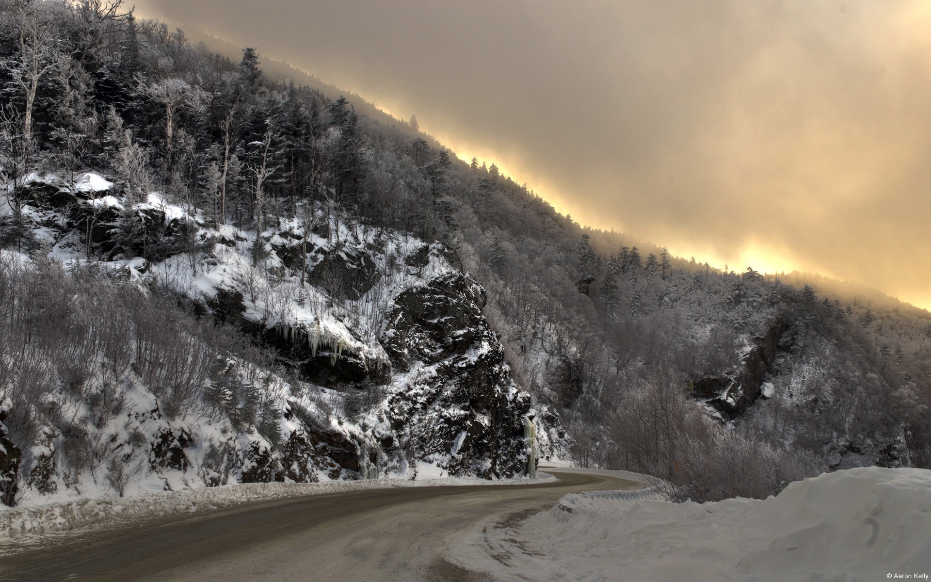 road, mountain, cloud - sky, winter, snowcapped mountain, no people, sky, snow, nature, appalachian, landscape, 1080P, s, outdoors, country, environment, HD Wallpaper