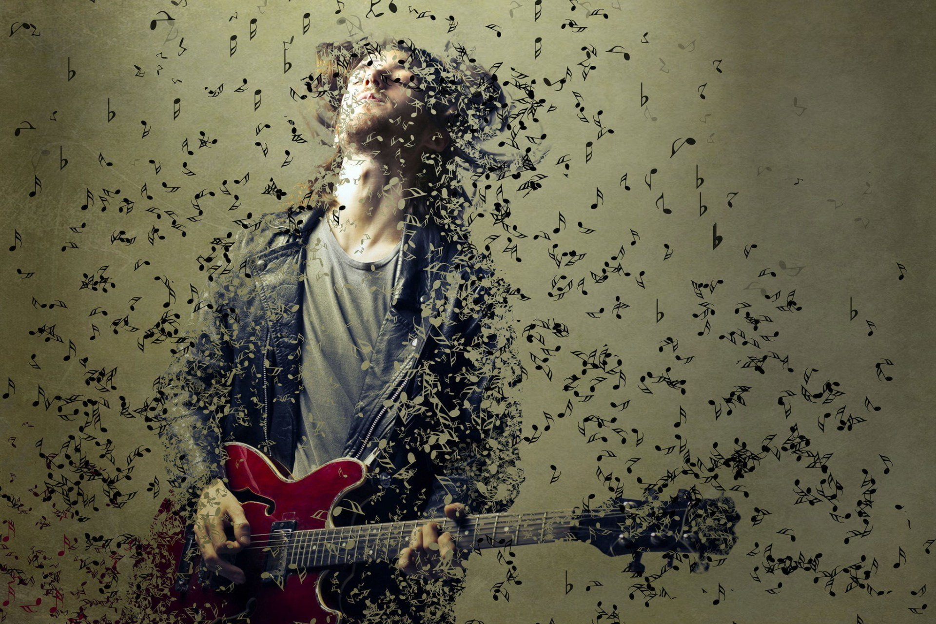 music, notes, guy, 1080P, soul, guitar, liffe, HD Wallpaper