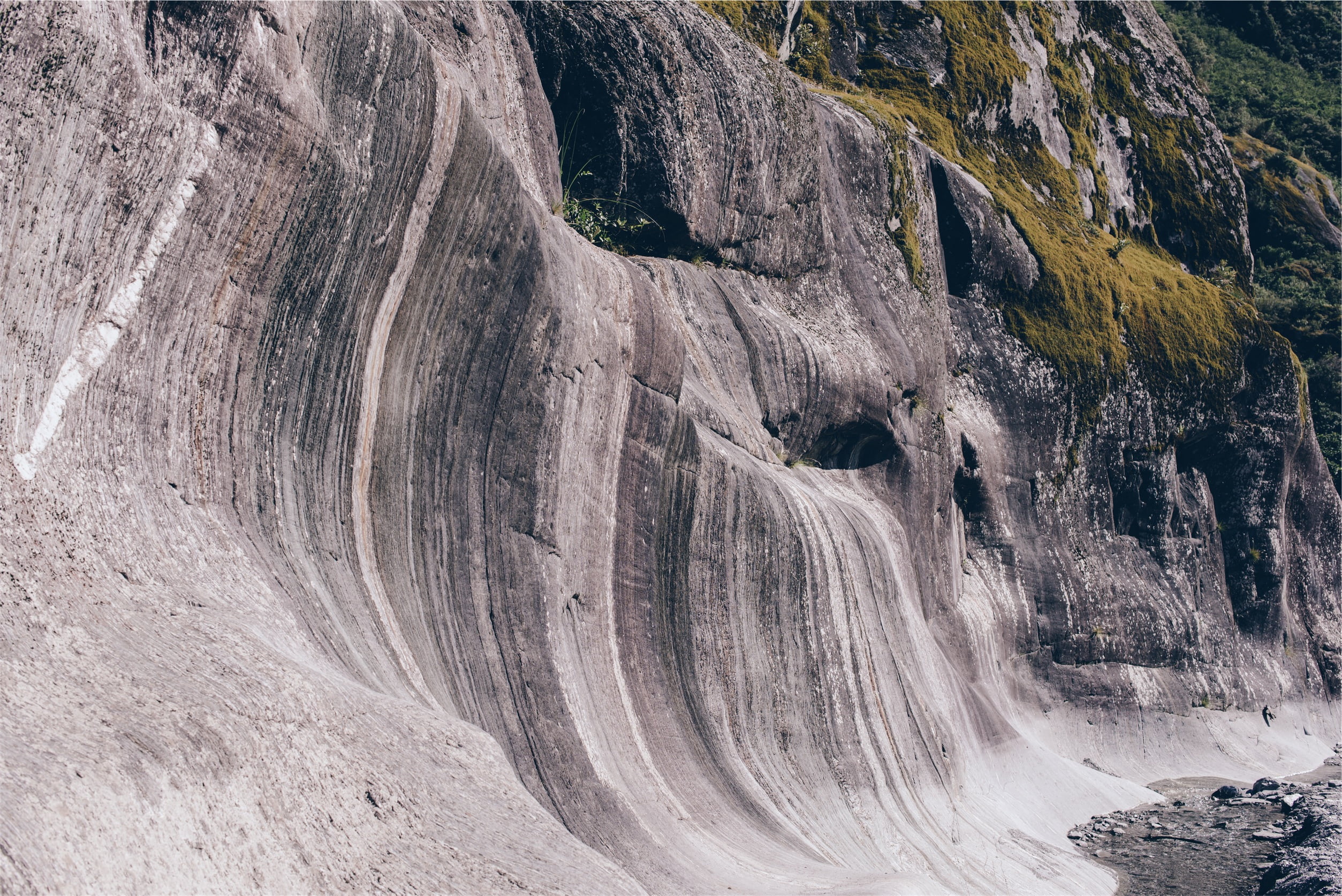rock, cliffs, 1080P, gray, nature, power in nature, formation, outdoors, rock formation, black, landscape, rocks, tranquility, non-urban scene, travel destinations, HD Wallpaper