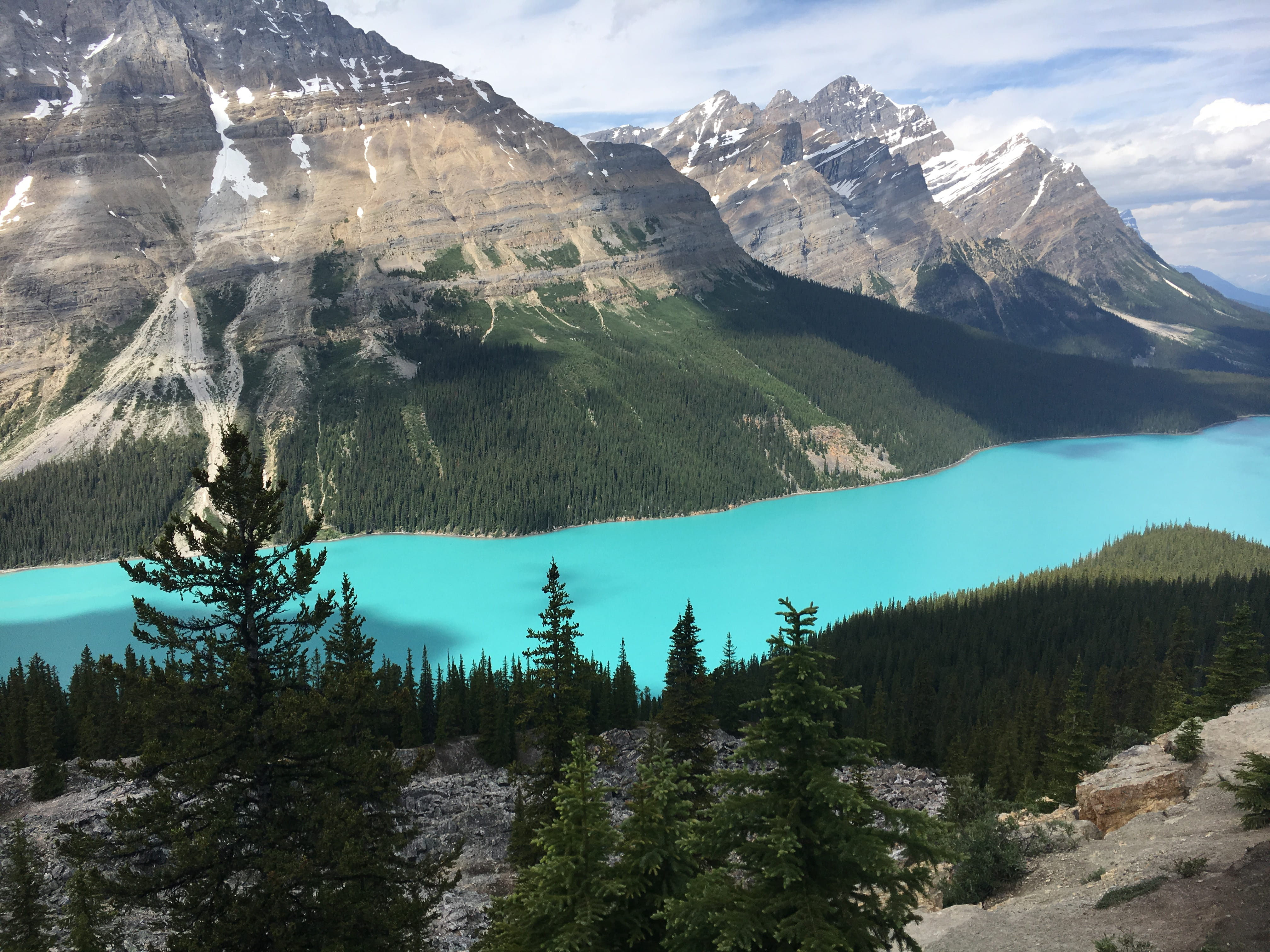 sky, aqua lake, banff National Park, alberta, blue, wilderness Area, landscape, lake, surrounding, outdoors, vacations, pine Tree, travel, tourism, national Landmark, HD Wallpaper