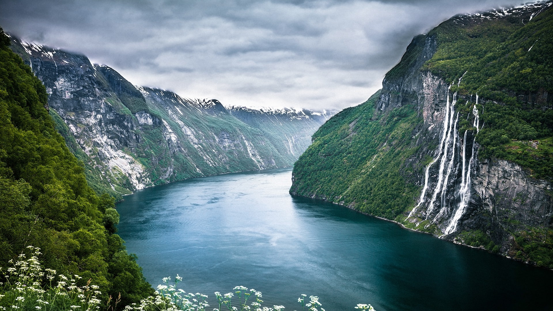 geiranger, Fjord, Norway, nature, geirangerfjord, art, hd, Landscapes, 1080P, Rivers, stranda, HD Wallpaper