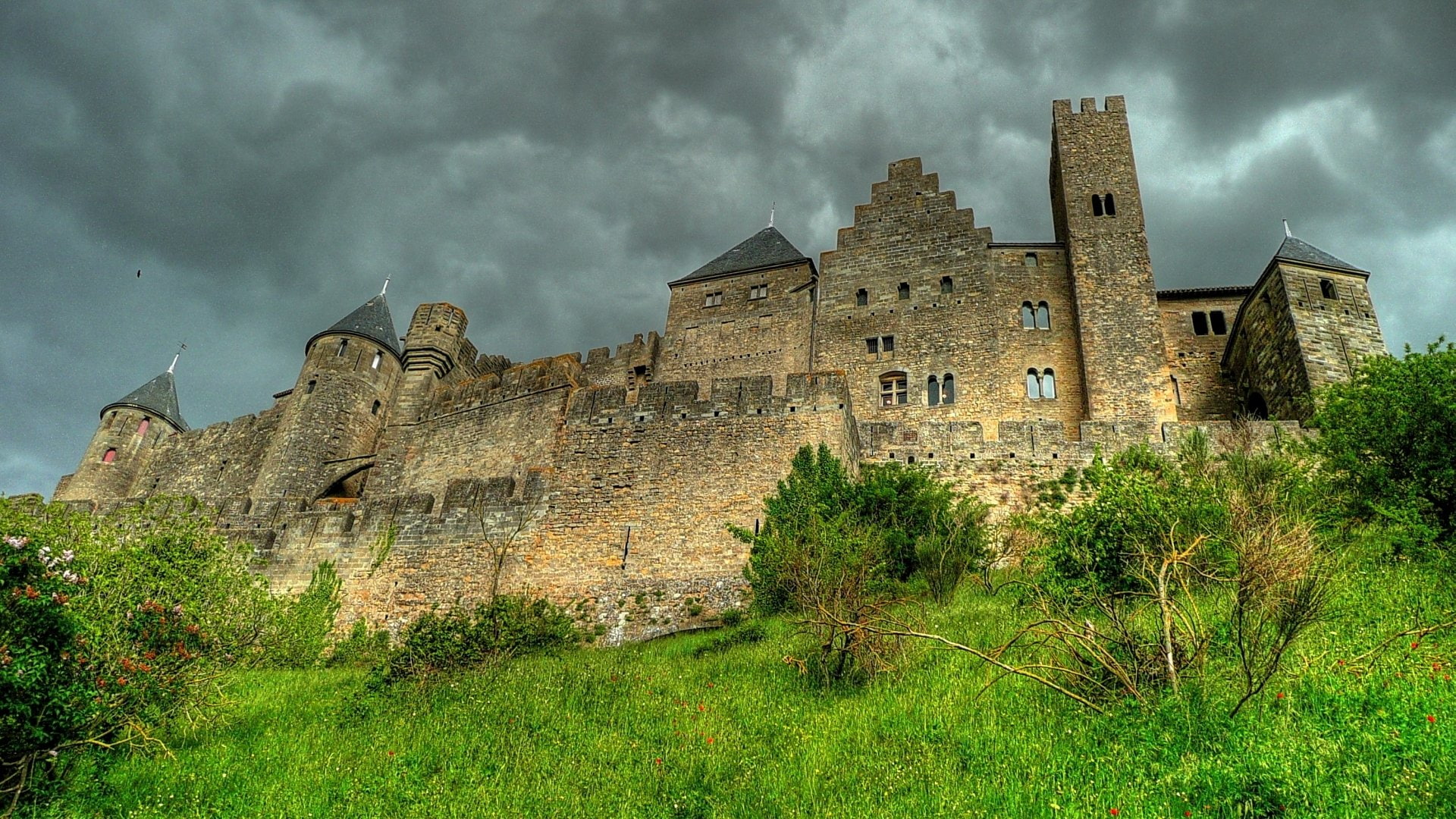 1080P, Castles, Carcassonne, HD Wallpaper