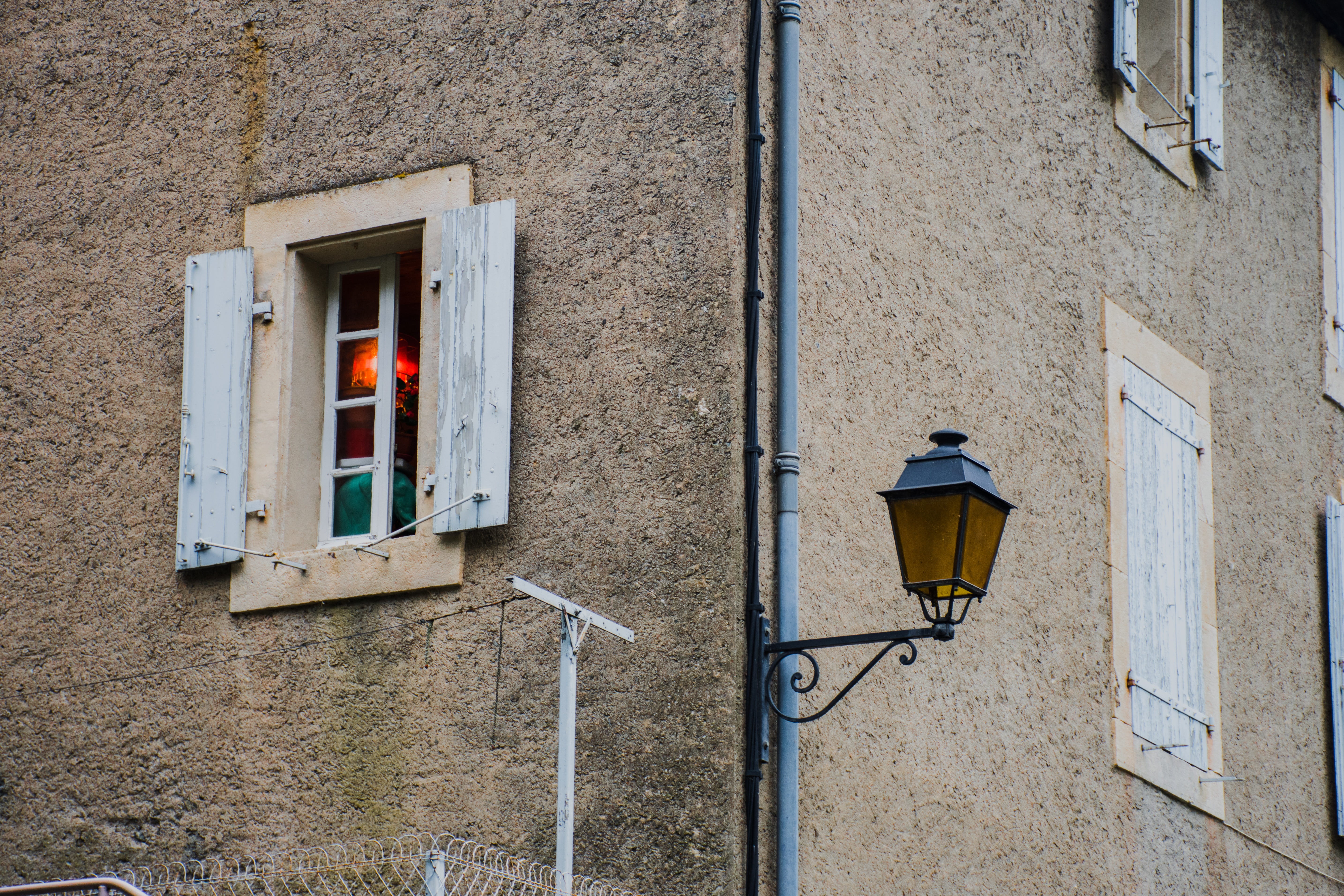 window, housing, simplicity, day, shutter, built structure, people, no people, architecture, lastours, light, rustic, wall - building feature, facade, 5K, HD Wallpaper
