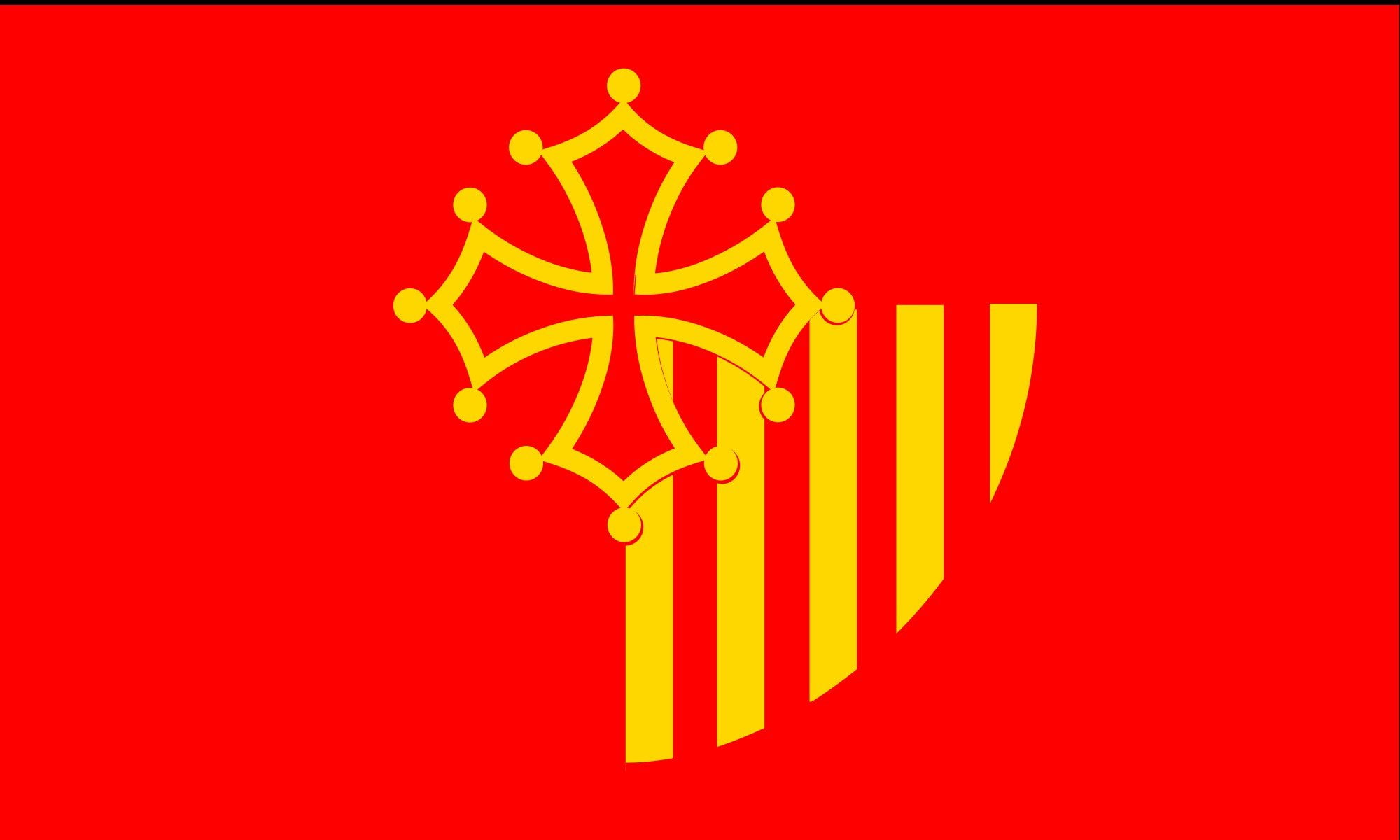 flag svg, roussillon, 1080P, 2000px languedoc, HD Wallpaper