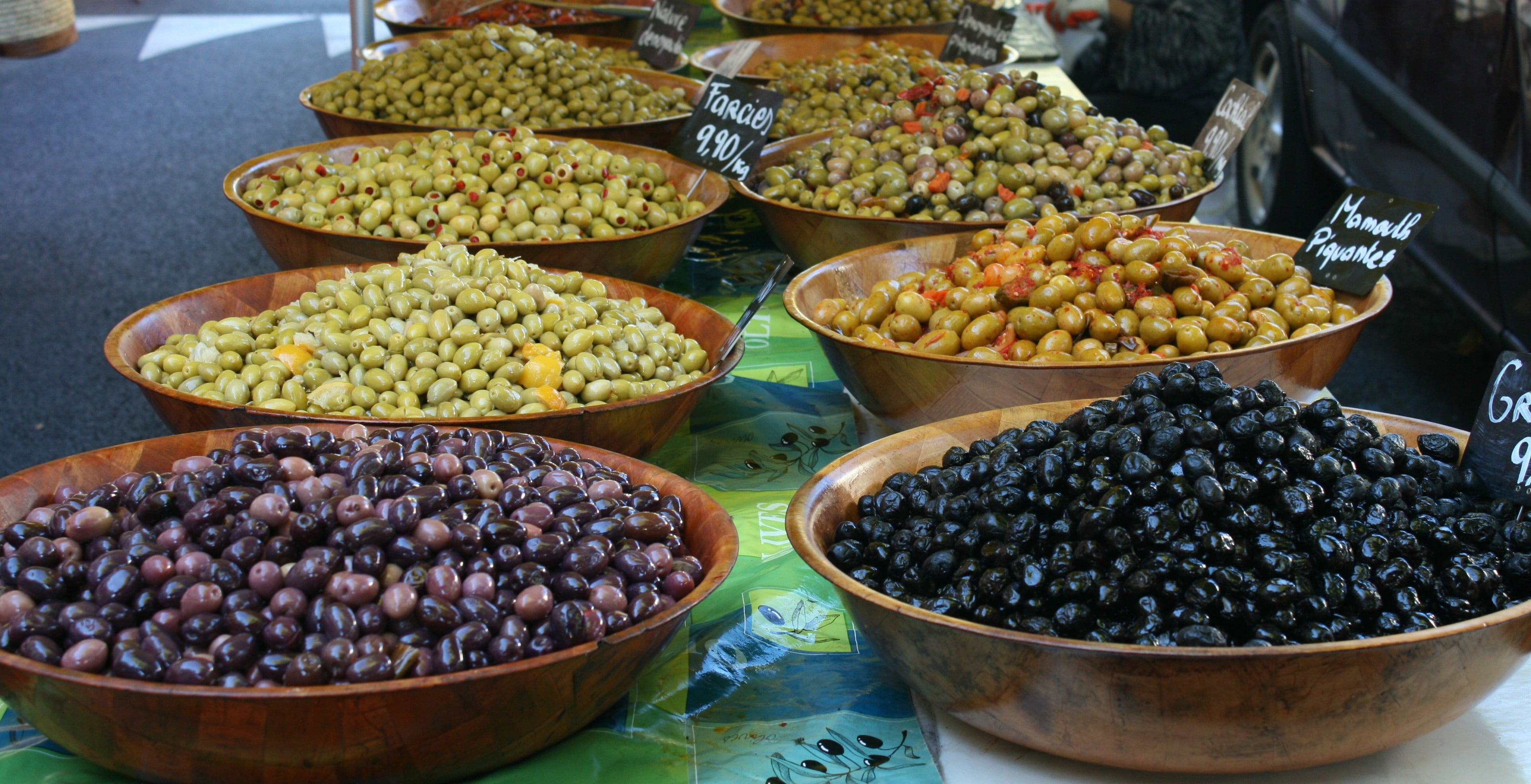 marinated, business, ripe, languedoc, choice, olive, retail display, healthy eating, retail, variation, wellbeing, bowl, for sale, fruit, food, healthy, HD Wallpaper