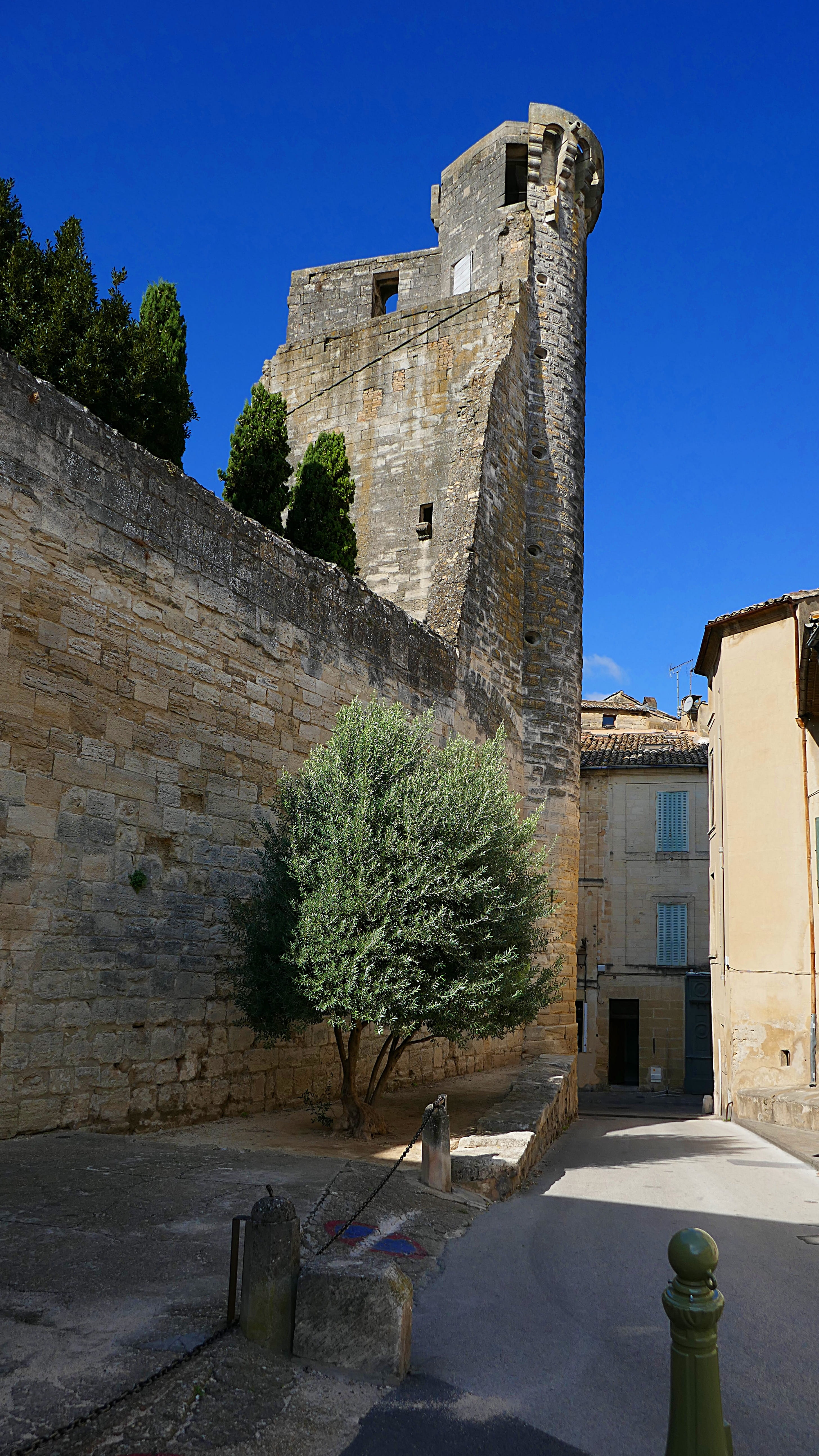 wall, europe, Palace, medieval, the past, old, no people, low angle view, Tower, blue, stone, day, outdoors, built structure, languedoc-roussillon, fort, Phone HD Wallpaper