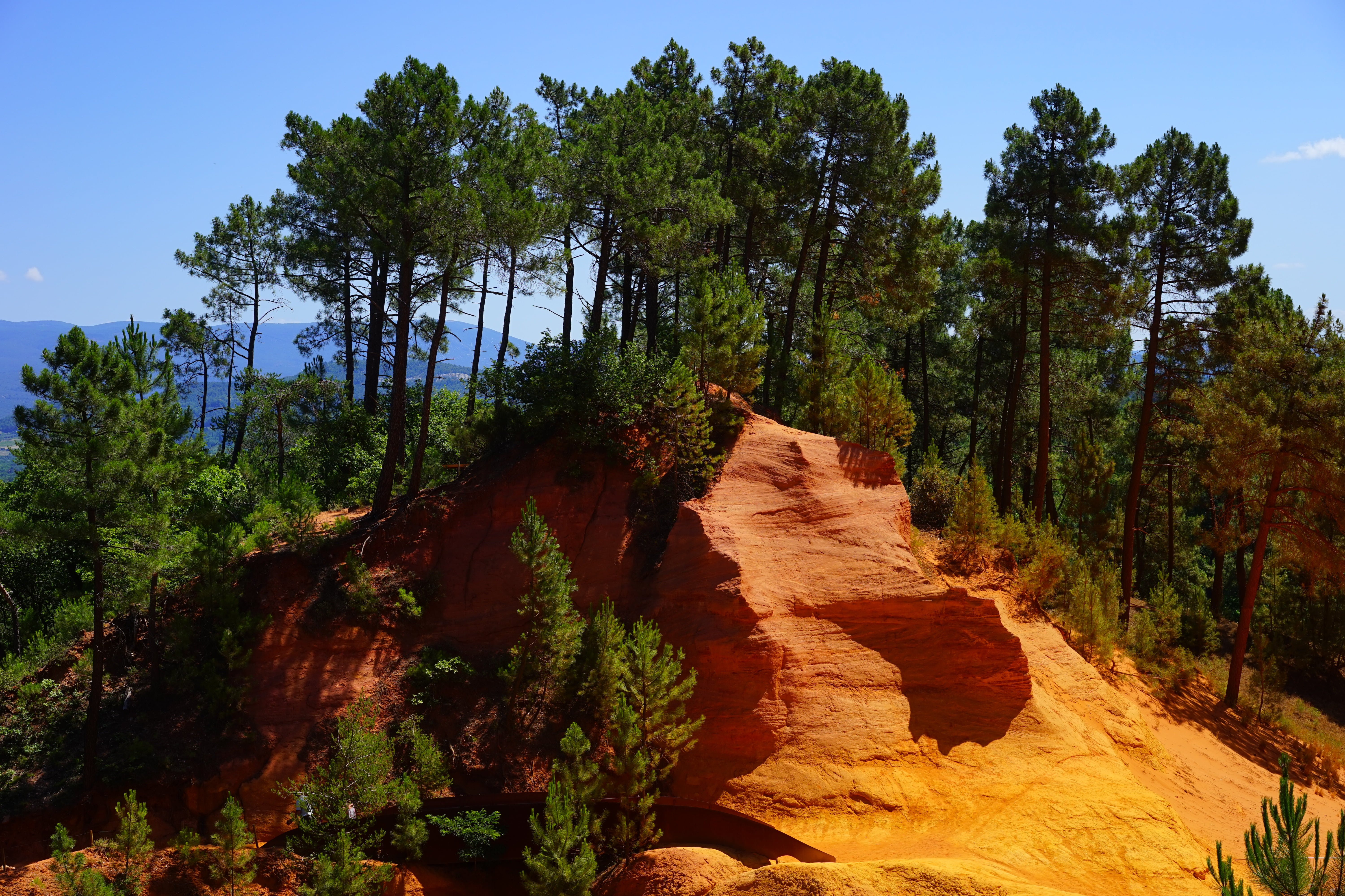 national Park, roussillon, growth, beauty In Nature, national Landmark, forest, green, day, outdoors, geology, brown, red, rock, orange Color, canyon, quarry, HD Wallpaper