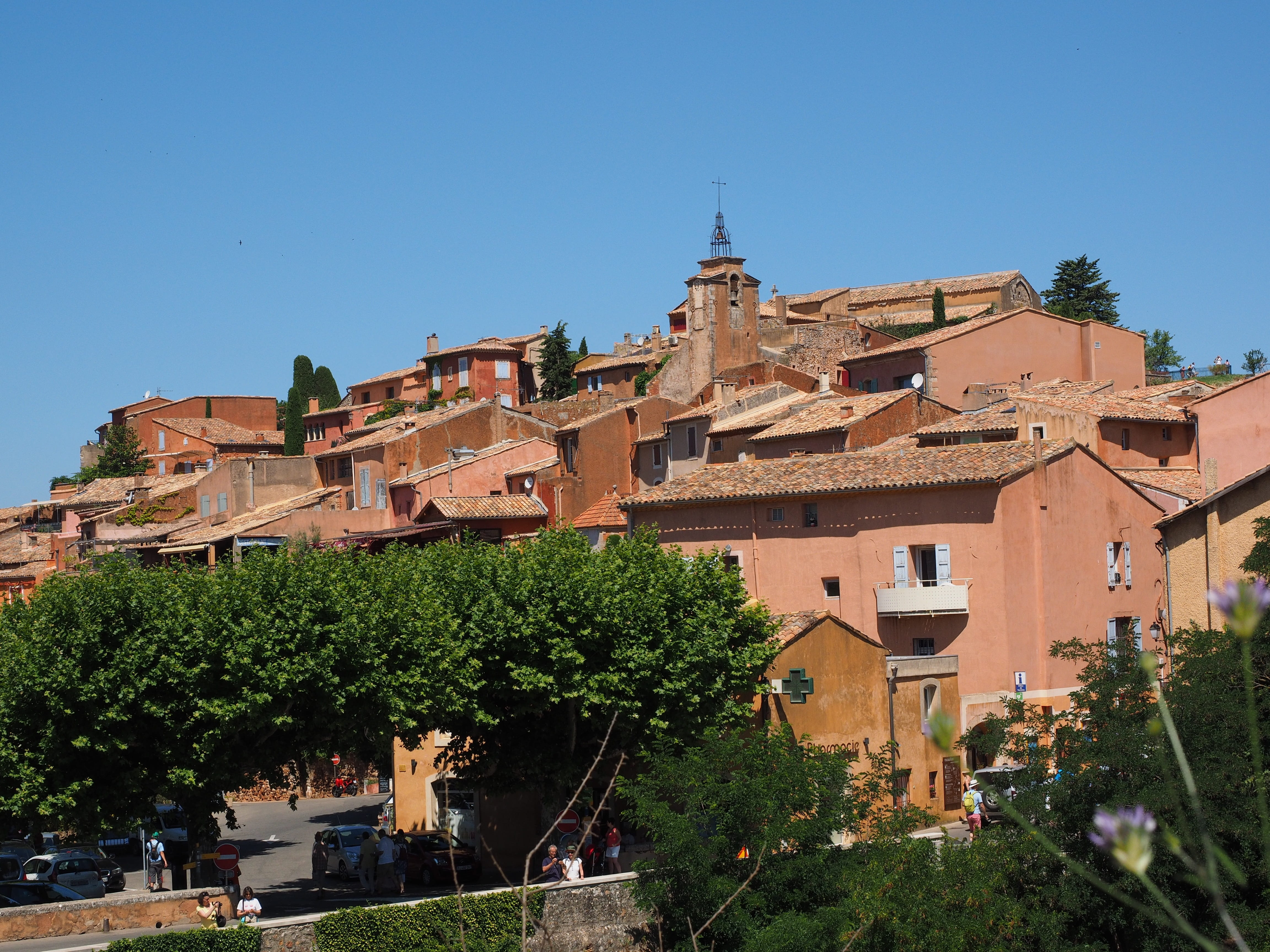 clear sky, 4K, Roussillon, nature park luberon, day, most beautiful villages of france, small town, places of interest, house, arrondissement apt, provence-alpes-côte dazur, HD Wallpaper
