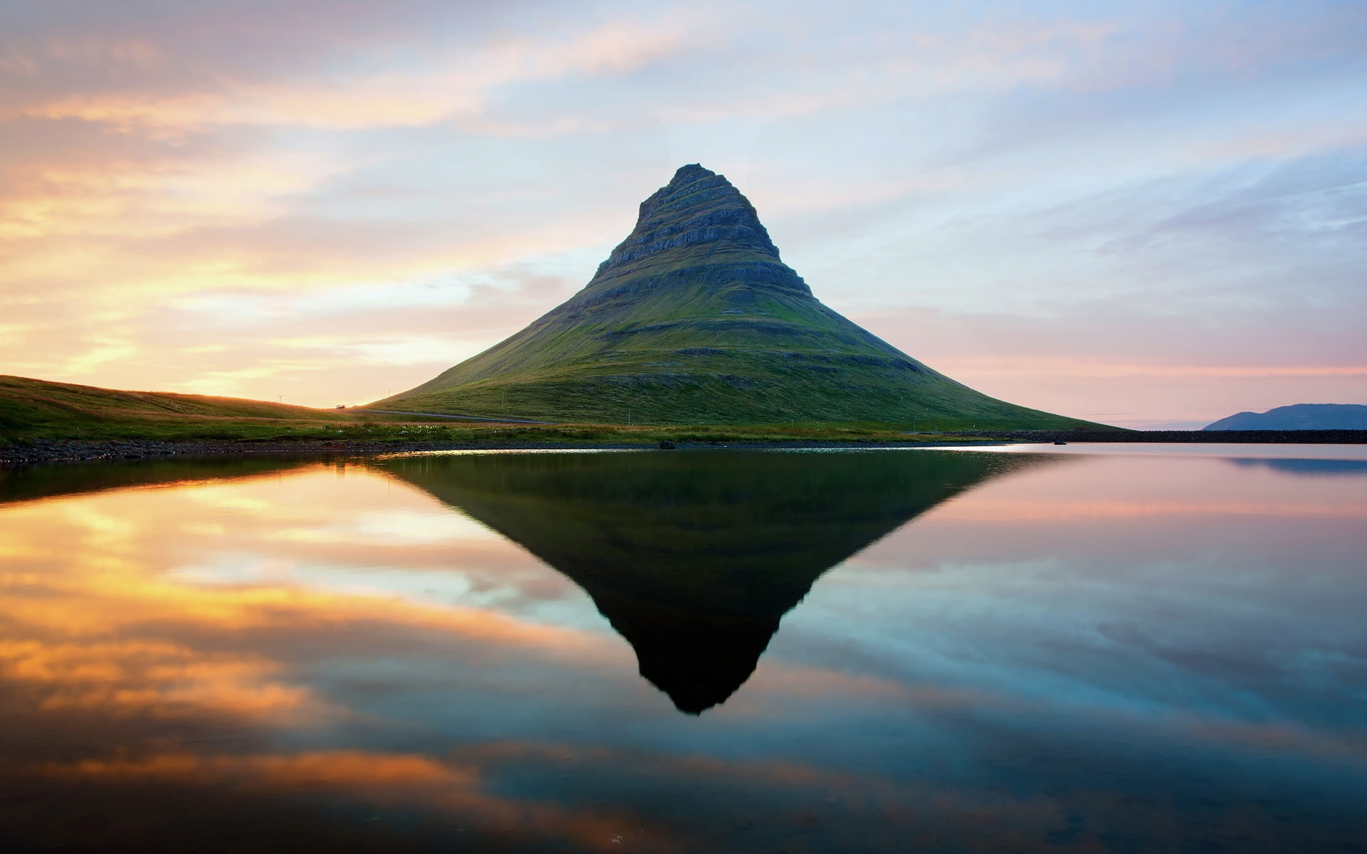 1080P, Iceland, Extinct, Sunset, Volcano, HD Wallpaper