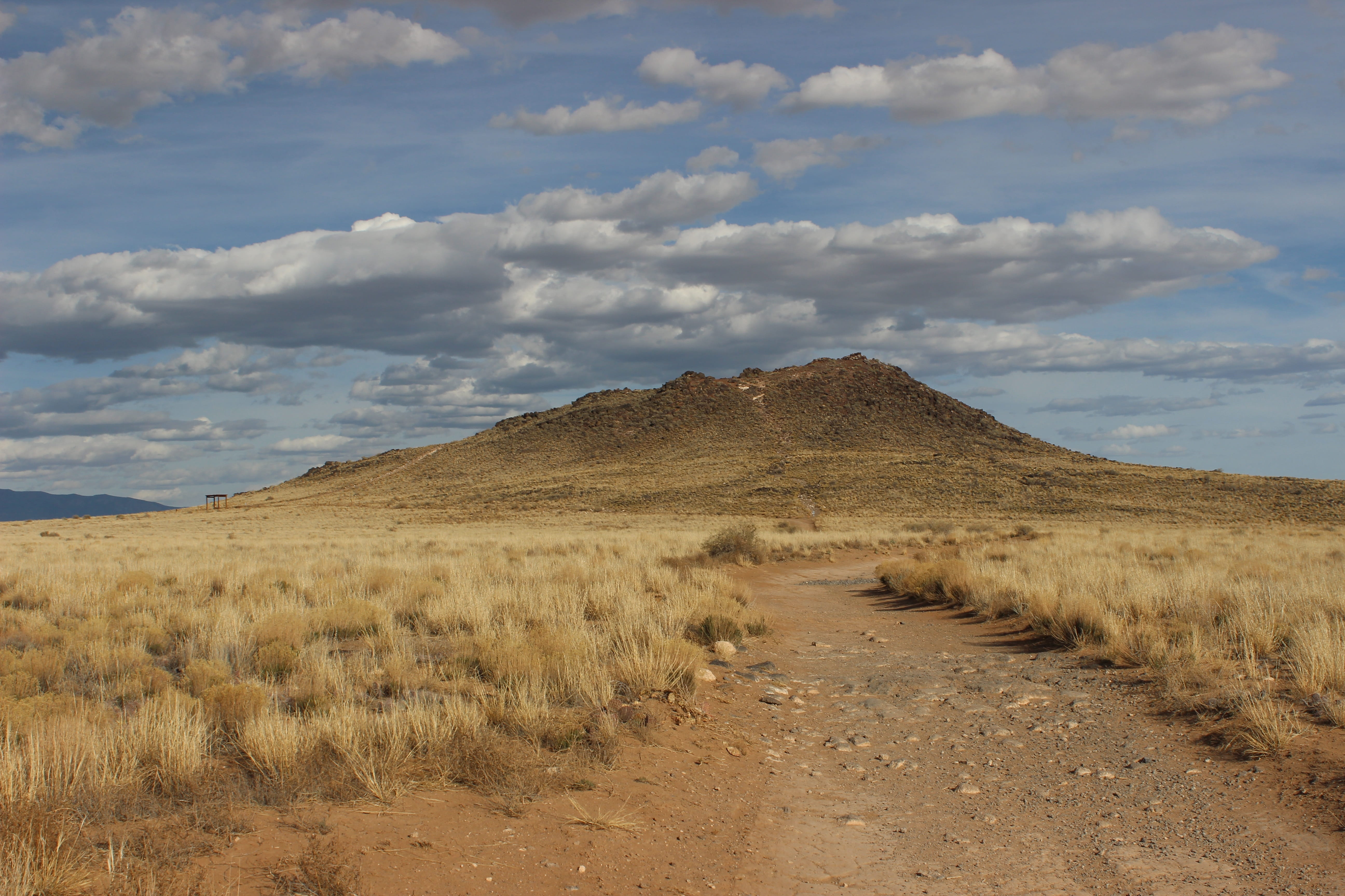 5K, beauty in nature, sky, landscape, tranquility, no people, new mexico, plant, direction, blue sky with clouds, nature, tranquil scene, remote, albuquerque volcano park, HD Wallpaper