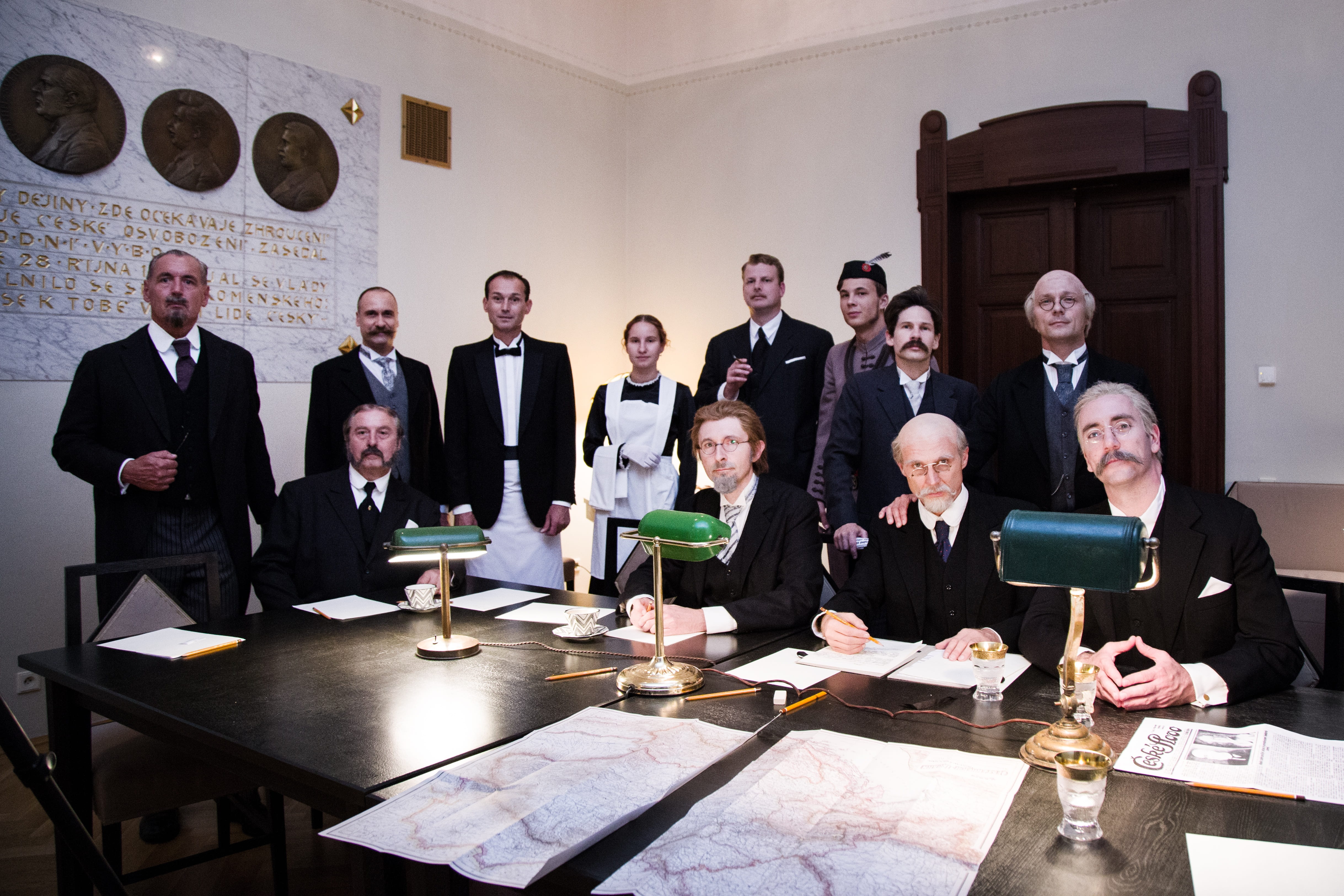 formal businesswear, municipal house, prague, vr, indoors, lucie schubert, business, table, group of people, business person, colleague, suit, the national jubilee exhibition 2018, HD Wallpaper