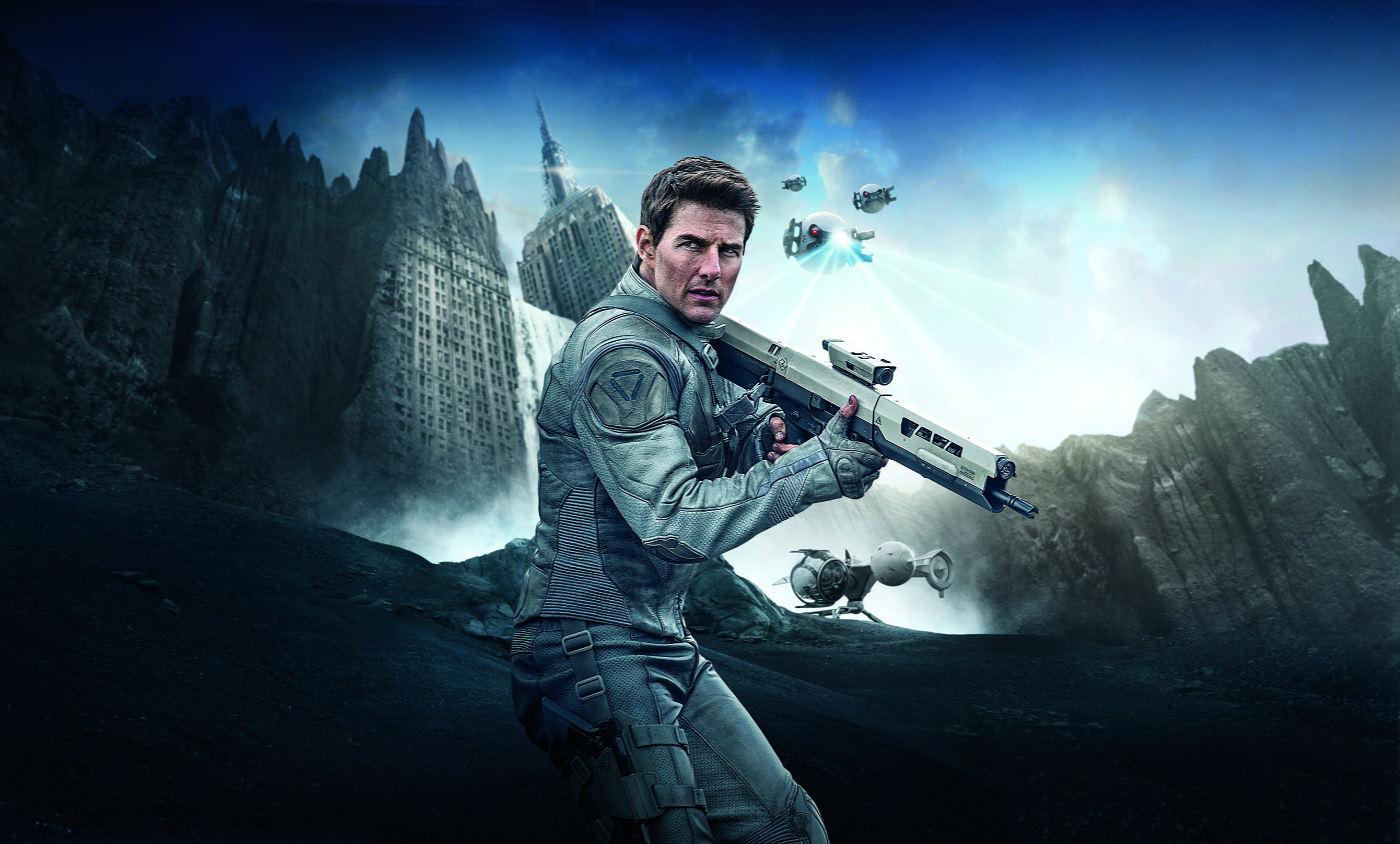 Jack, Oblivion, Cloud, Sky, Skyscraper, Plane, Film, Armor, Movie, Man, Modern, Universal Pictures, Flying, Relativity Media, Water, Tom Cruise, Form, White, HD Wallpaper