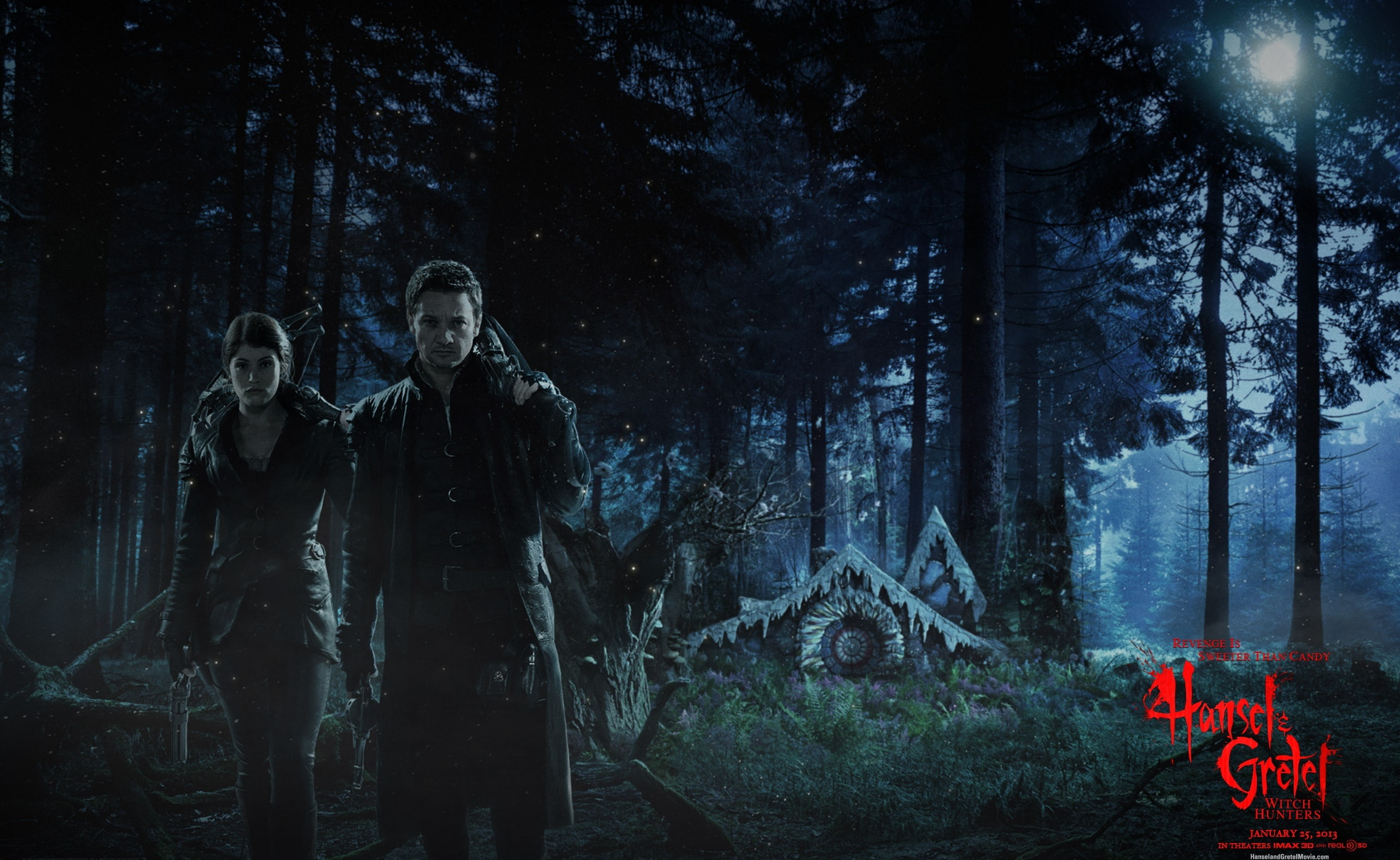forest, night, hansel, adult, young adult, Film, leisure activity, tree, mid adult men, 2013, young men, candy, plant, woodland, women, togetherness, HD Wallpaper