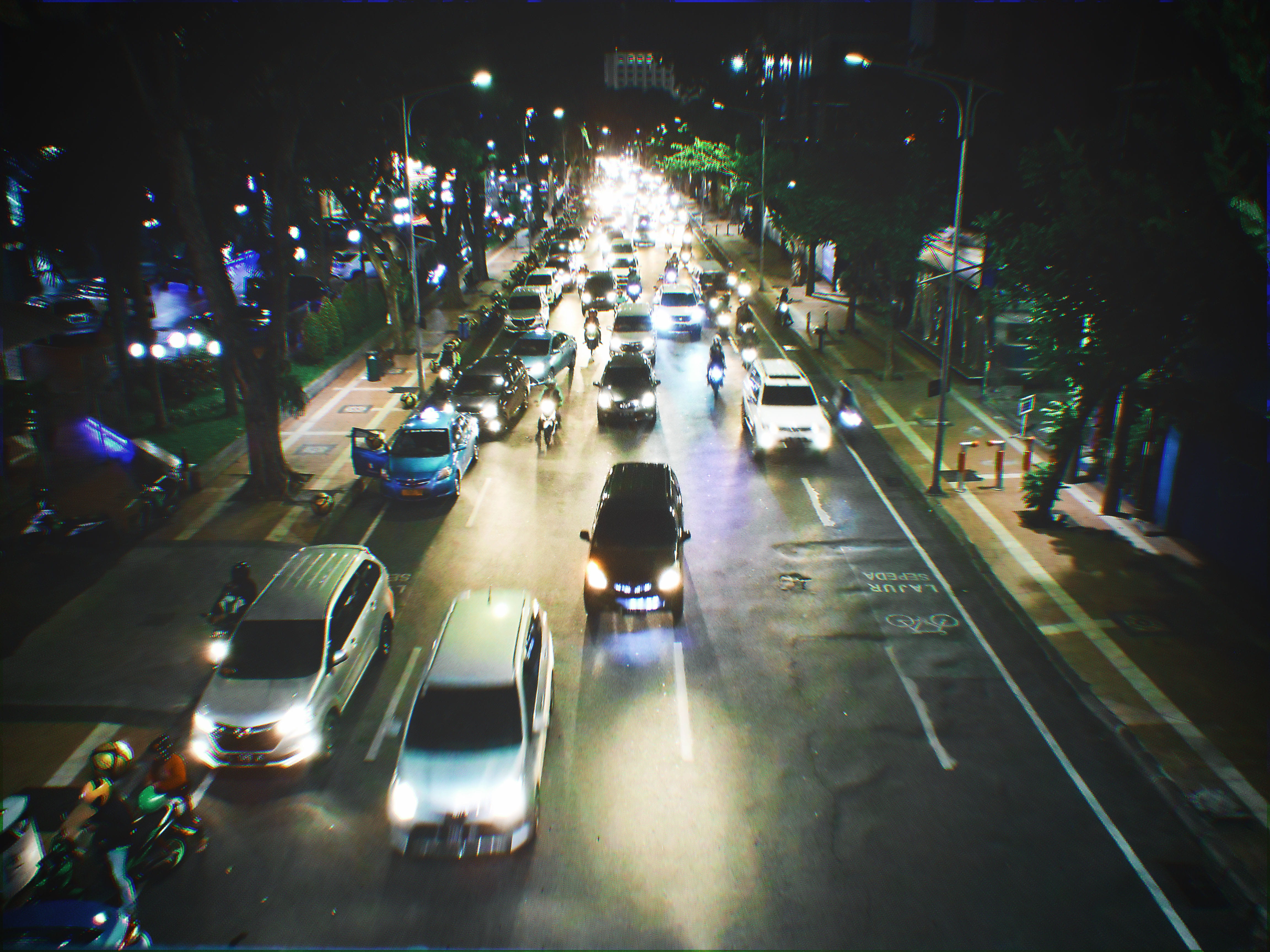 vehicle, land vehicle, road, indonesia, mode of transportation, transportation, java, car, city, high angle view, night, outdoors, street, urban, travel, HD Wallpaper