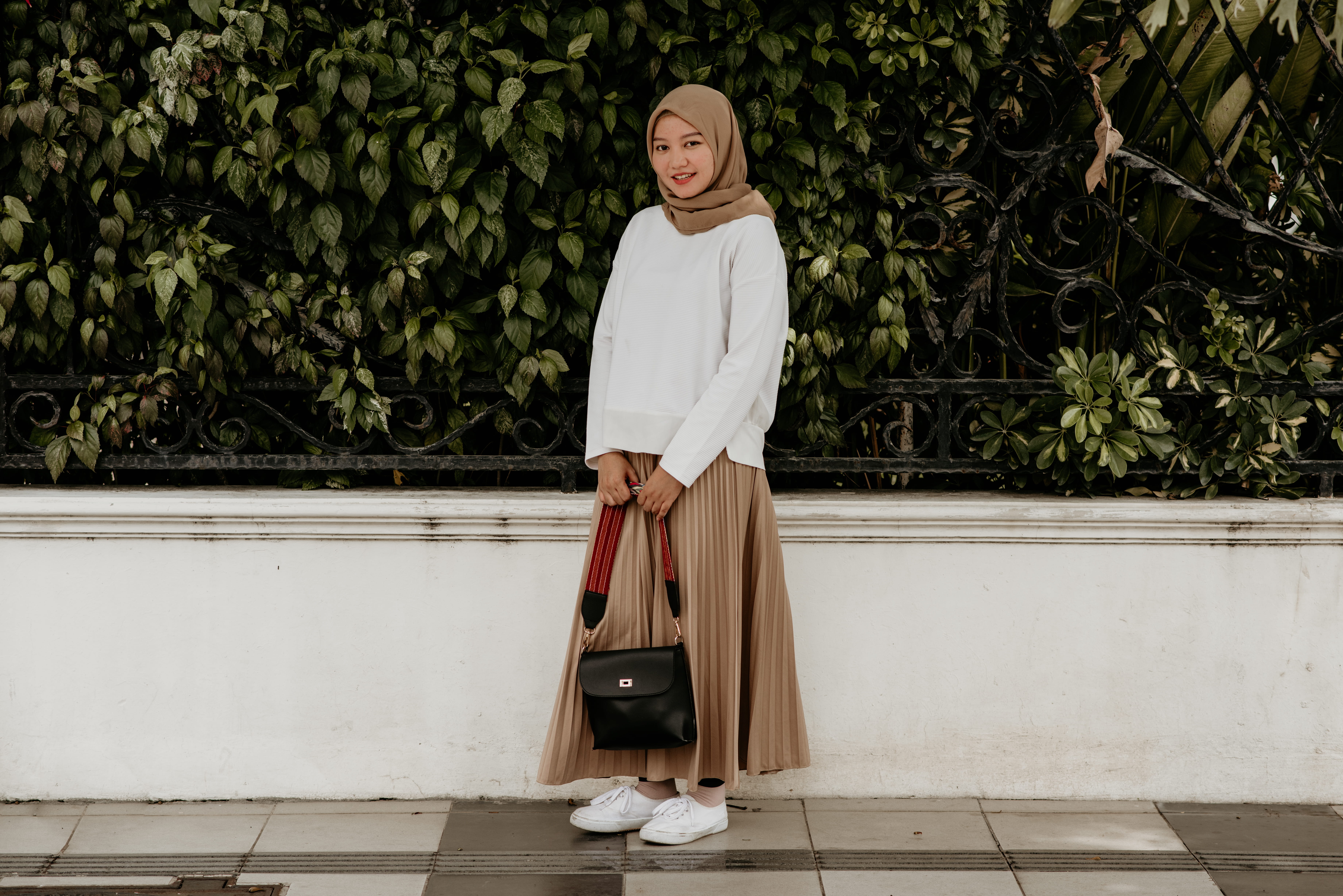 street, woman, adult, portrait, 5K, one person, nature, young women, long, front view, footwear, surabaya, wearing, young adult, standing, plant, looking at camera, HD Wallpaper