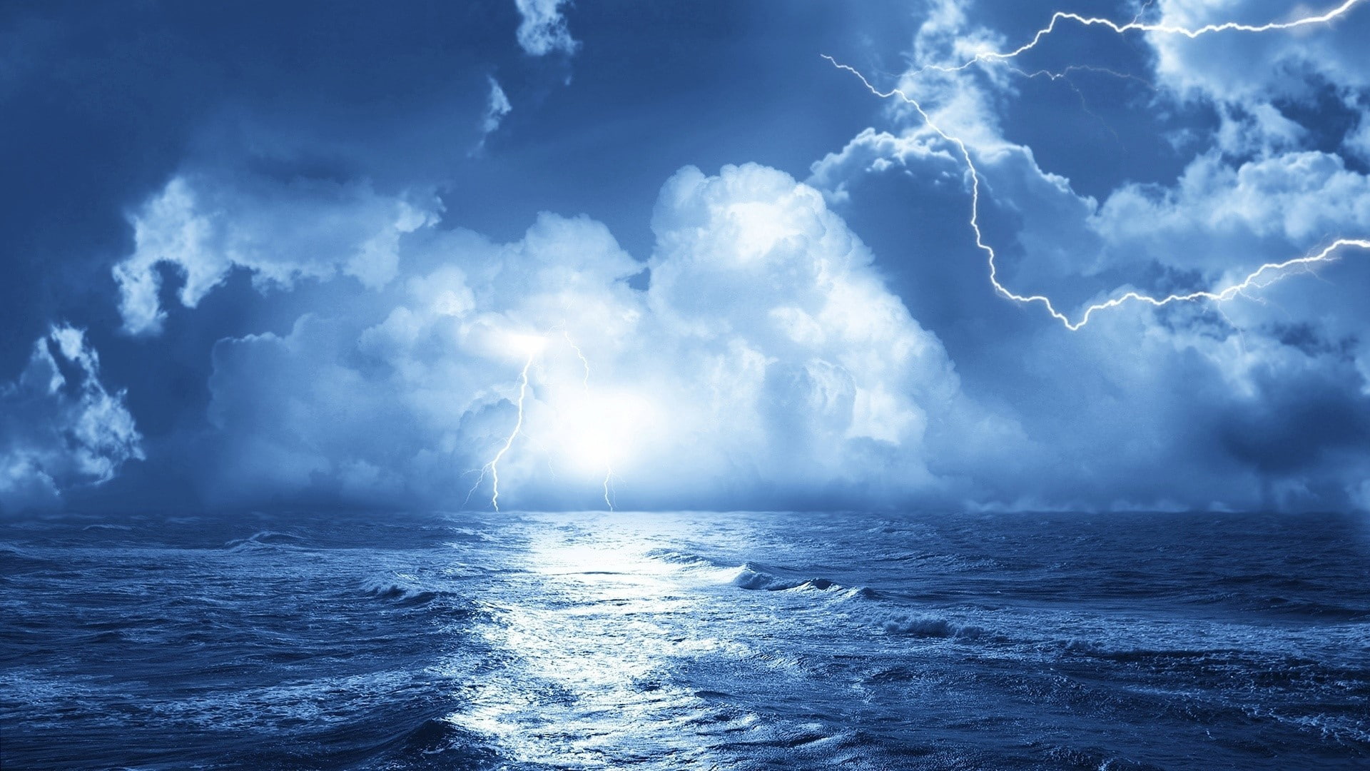 Category, thunderstorm, Lightning, dramatic sky, water, sky, outdoors, beauty in nature, cloud - sky, 1080P, cloudscape, Elements, environment, nature, HD Wallpaper
