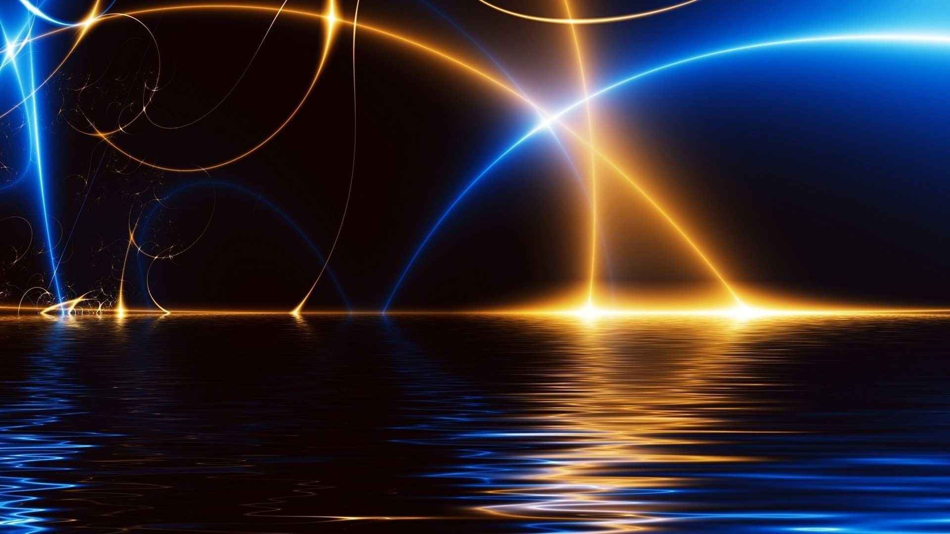 lightning, light, rays, water, arc, 1080P, category, HD Wallpaper