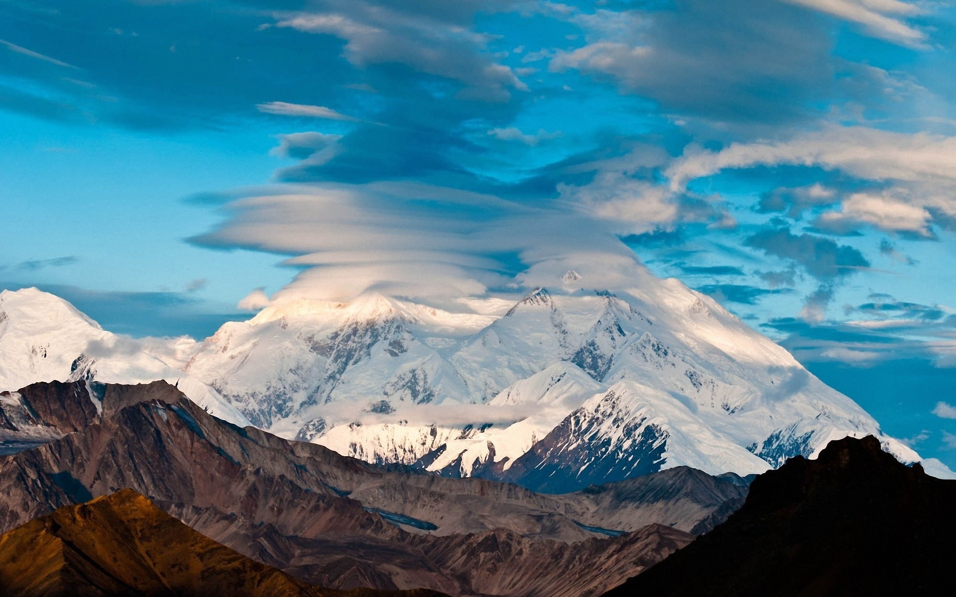 tops, merge, 1080P, sky, clouds, mountains, HD Wallpaper