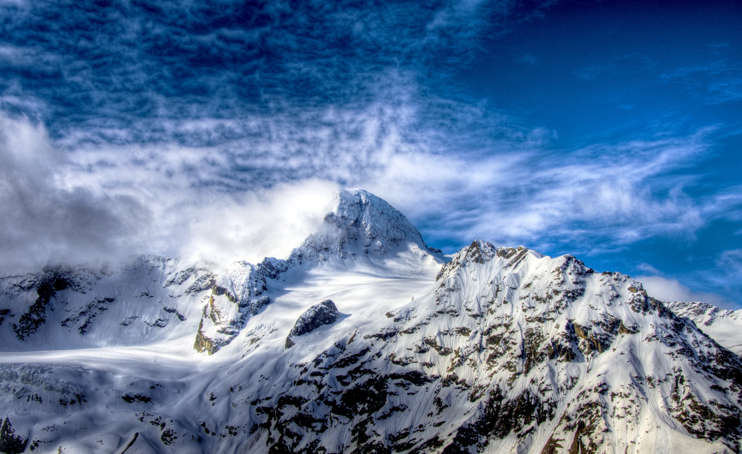 snow, cloud - Sky, winter, scenics - nature, snowcapped mountain, cold - Temperature, sport, forest, idyllic, nature, alps, high Up, extreme Sports, travel, HD Wallpaper