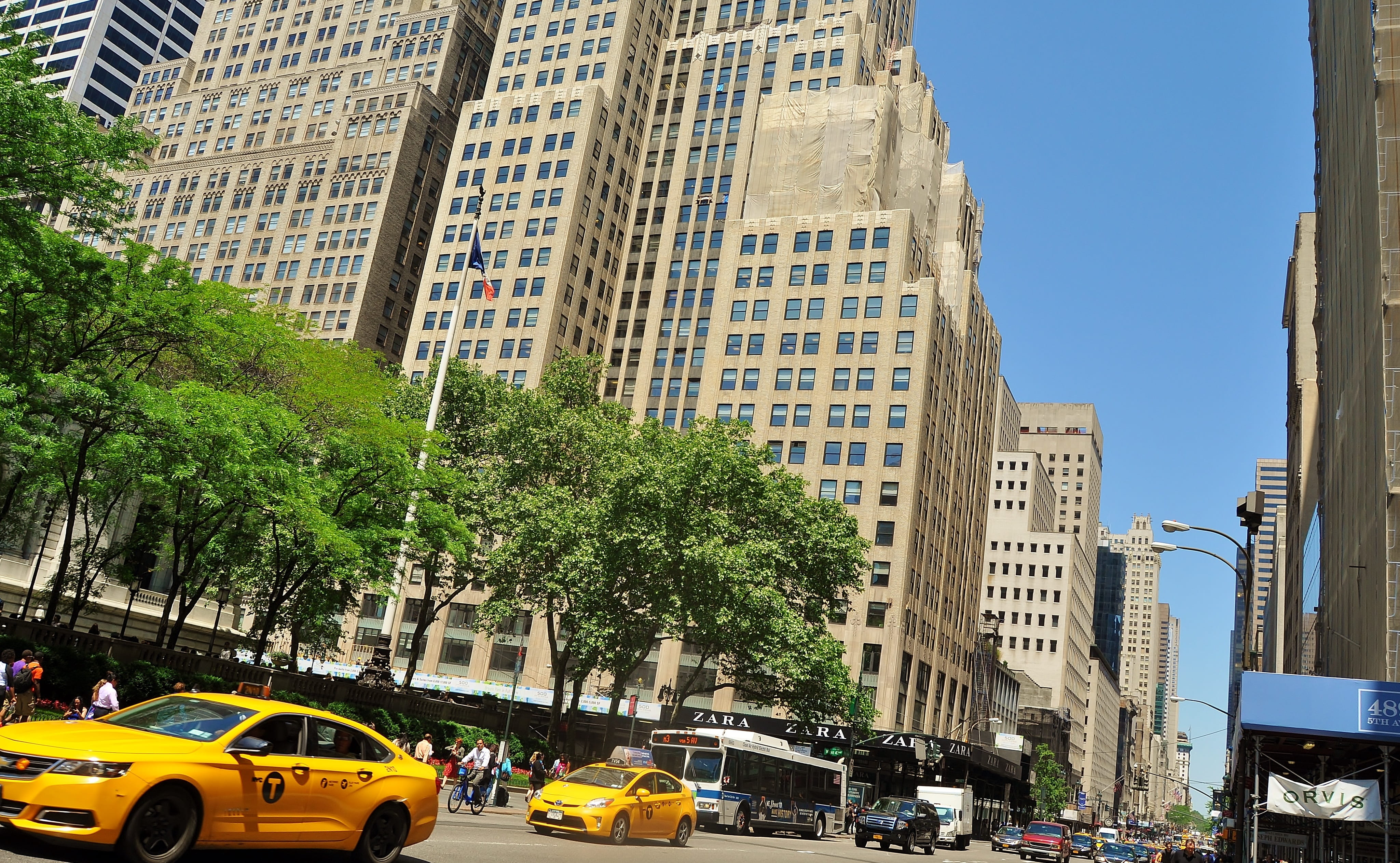 symbol, skyscraper, road, new york, taxi, mode of transportation, city, new, yellow, city life, day, car, land vehicle, excellent, history, plant, city street, HD Wallpaper