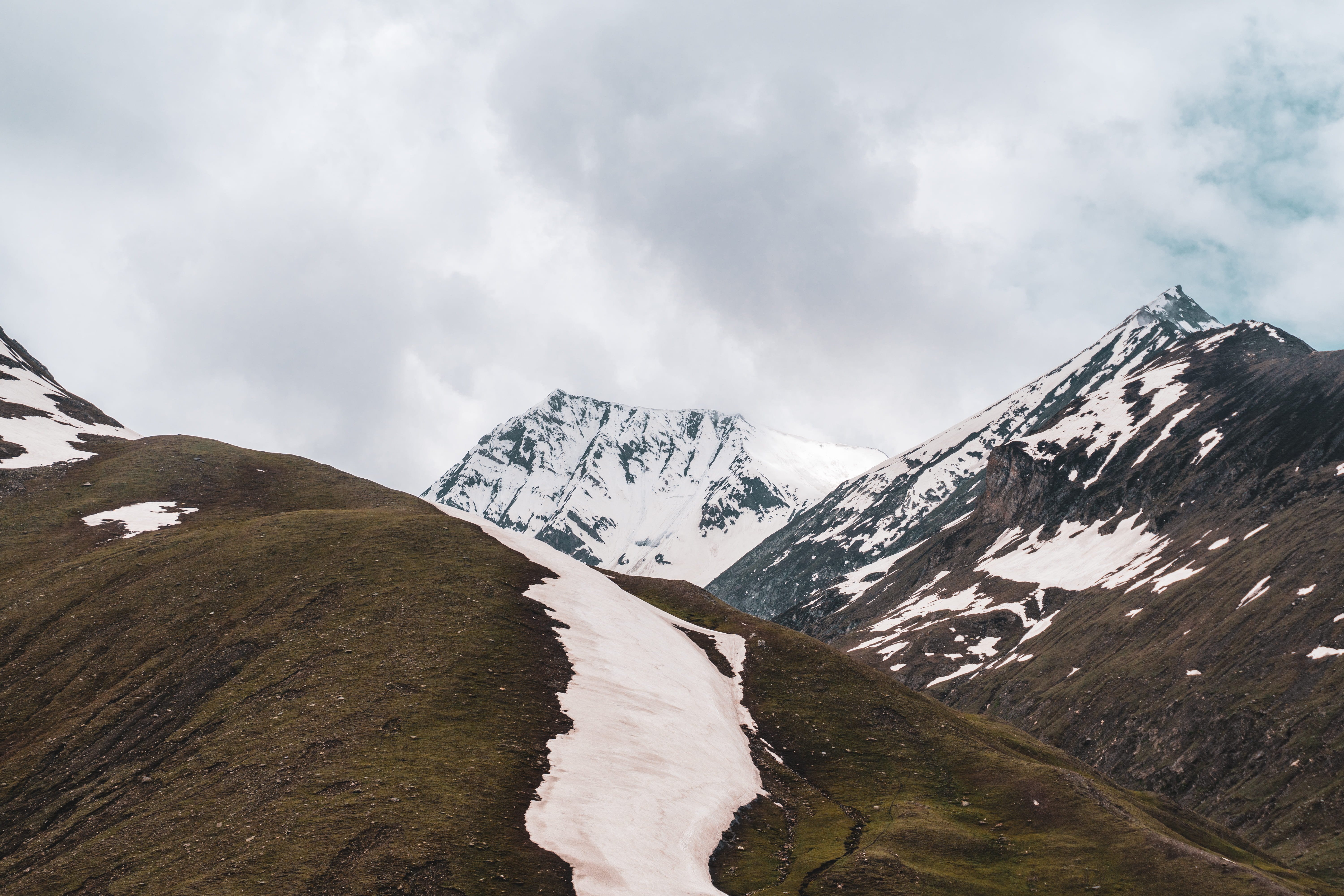 jammu and kashmir, mountain range, tranquil scene, winter, snow, cold temperature, no people, cloud - sky, landscape, day, scenics - nature, mountains, HD Wallpaper