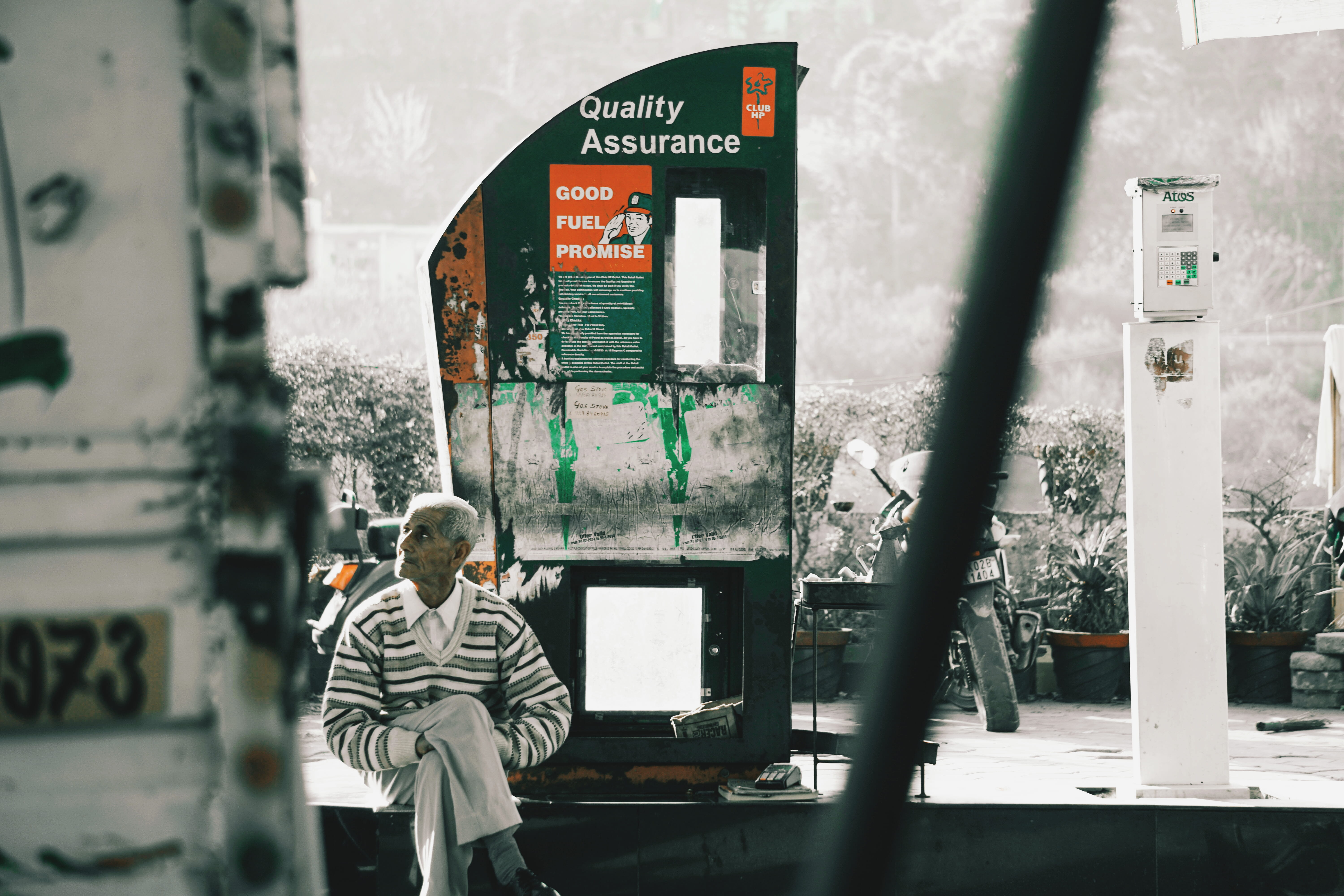gas station, jammu and kashmir, good, city, day time, occupation, one person, people, petrol, day, mountains, real people, light, promise, communication, HD Wallpaper