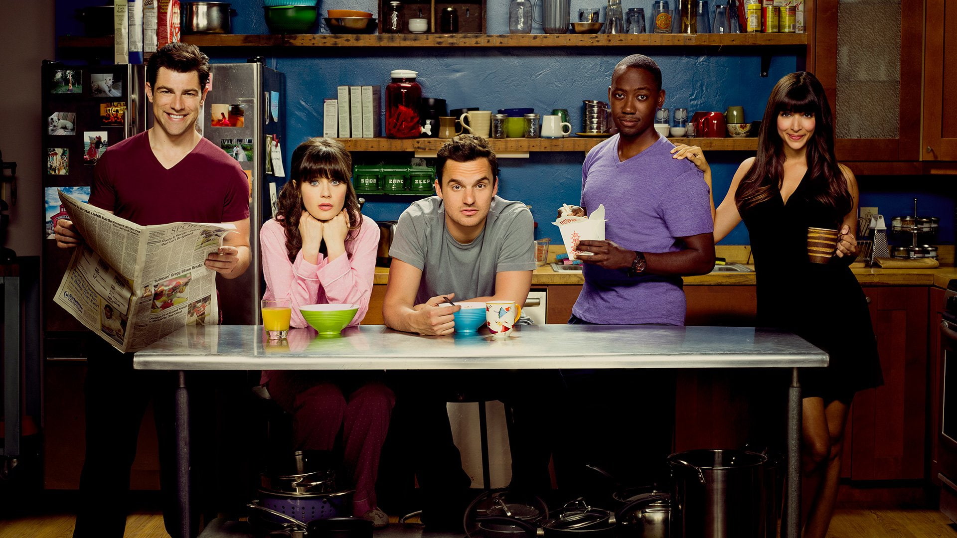 Nick Miller, Zooey Deschanel, Jake Johnson, Cece Parekh, Max Greenfield, 1080P, Jessica Day, Hannah Simone, Winston Bishop, Lamorne Morris 	Lamorne Morris, HD Wallpaper