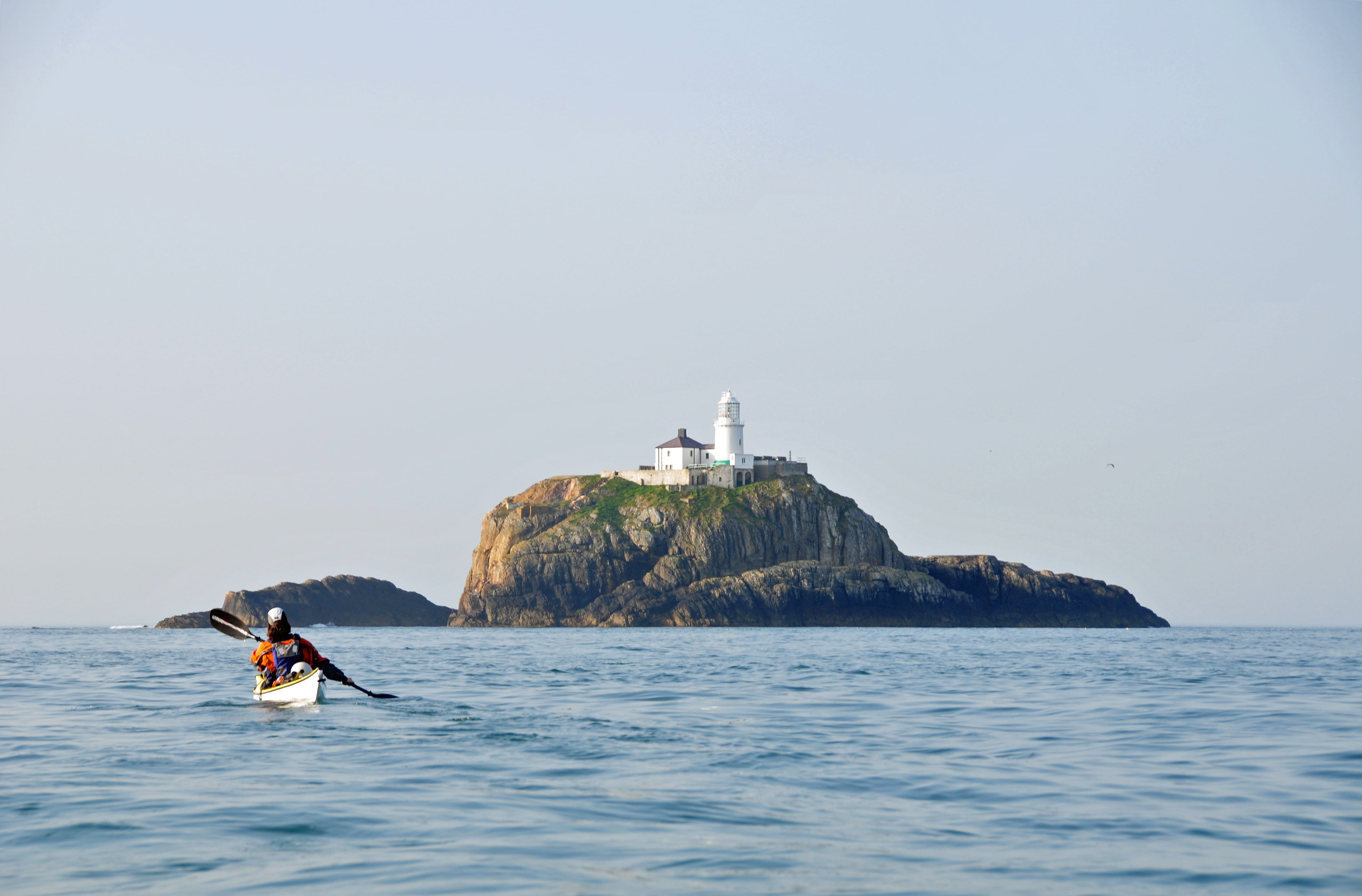 travel, cornwall, women, beauty in nature, waterfront, one person, outdoors, scilly, white, 4K, summer, bishop rock, lighthouse, smallest island, men, HD Wallpaper