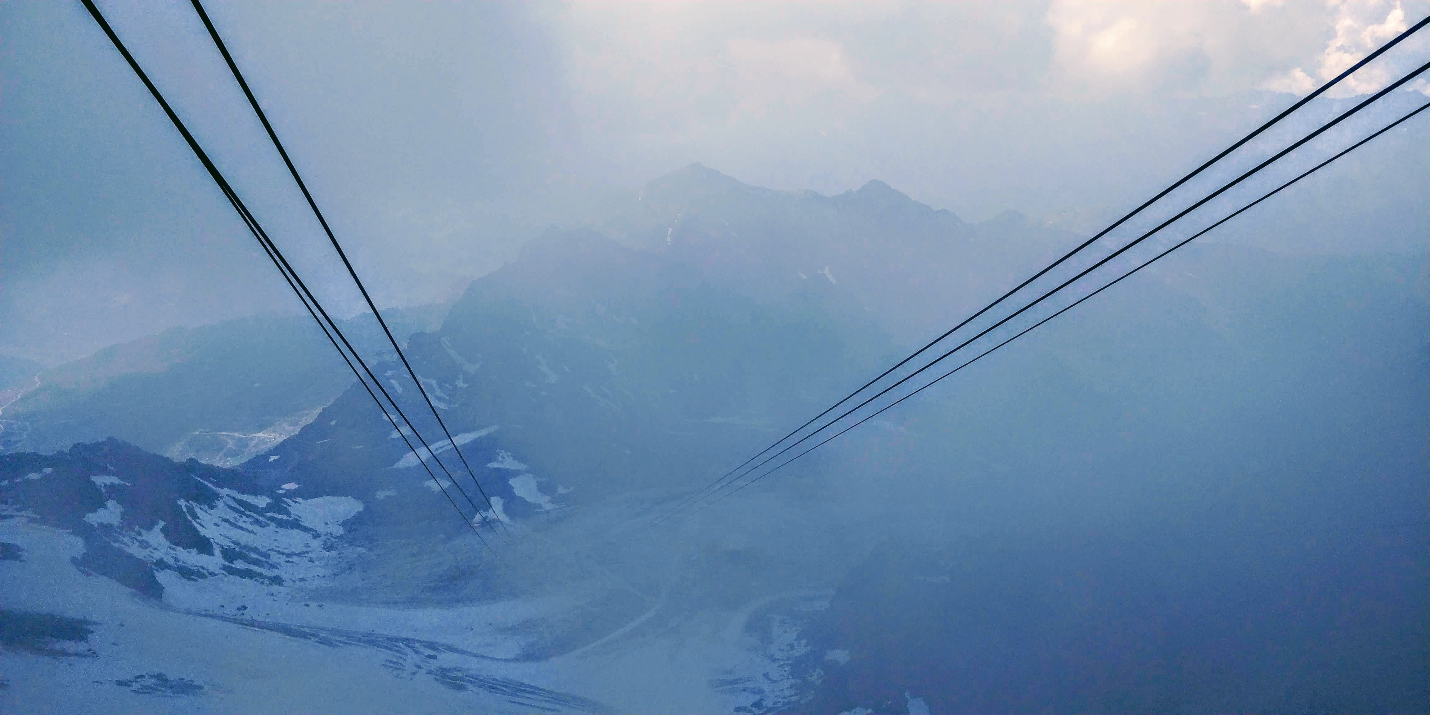 switzerland, overhead cable car, winter, tranquil scene, tranquility, transportation, mont-fort, cable, mountain peak, mountain range, 4K, electricity, HD Wallpaper