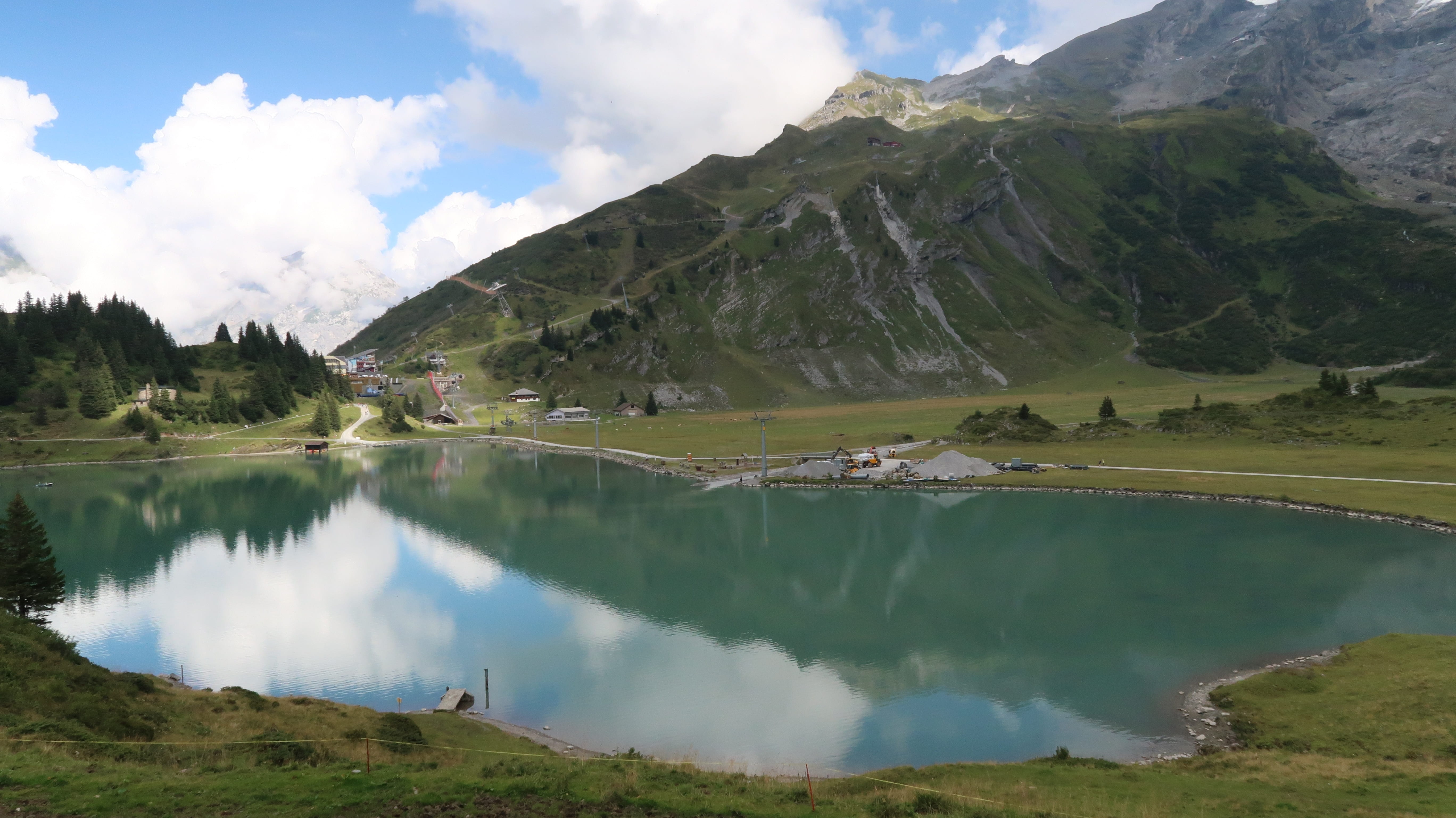 beauty in nature, landscape, no people, titlis, trubsee, tranquility, mountain, sky, reflection, tranquil scene, non-urban scene, scenics - nature, alps, HD Wallpaper