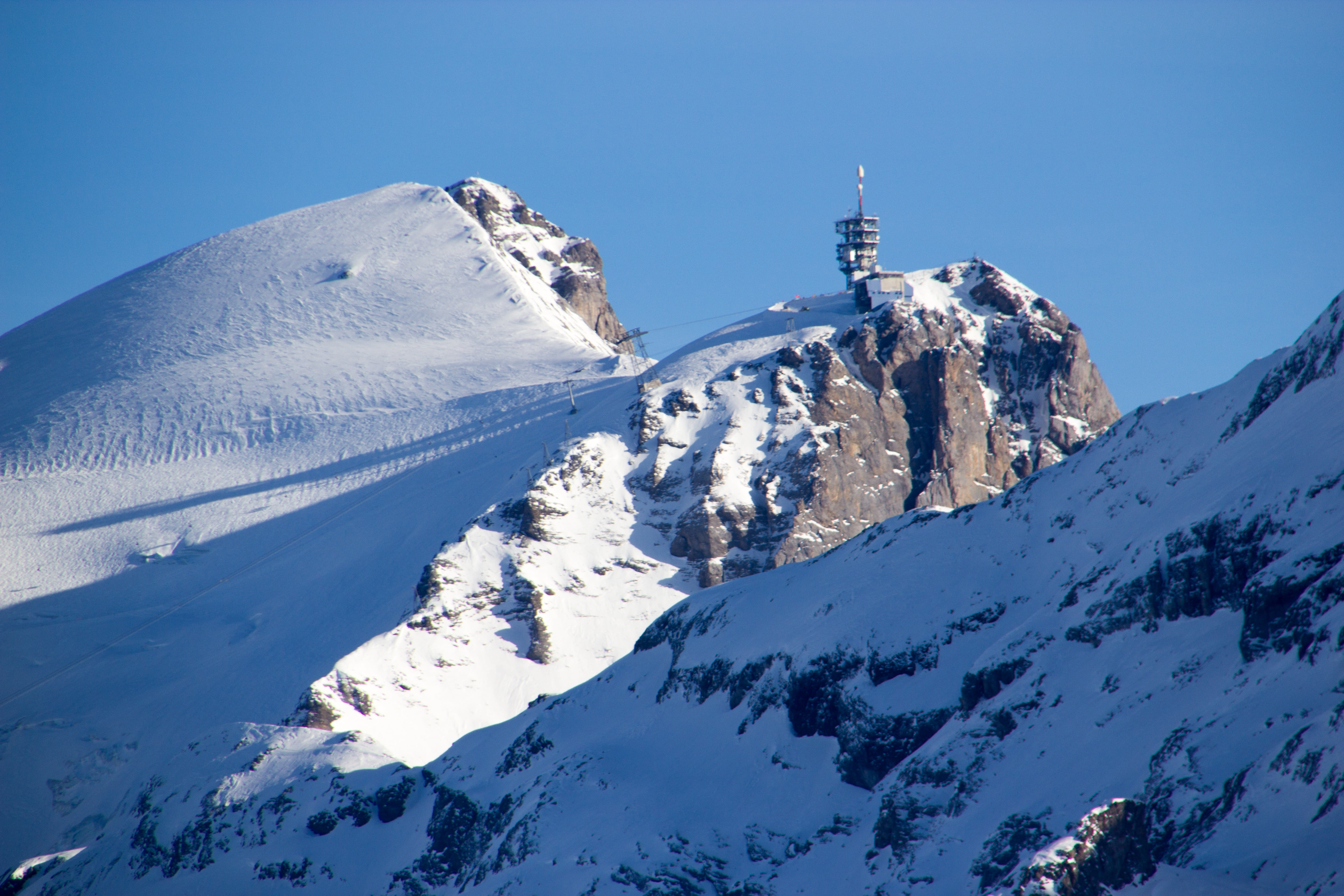 day, nature, titlis, switzerland, 5K, ski resort, ice, glacial ice, european Alps, travel destinations, scenics - nature, winter, scenics, mountain Peak, HD Wallpaper