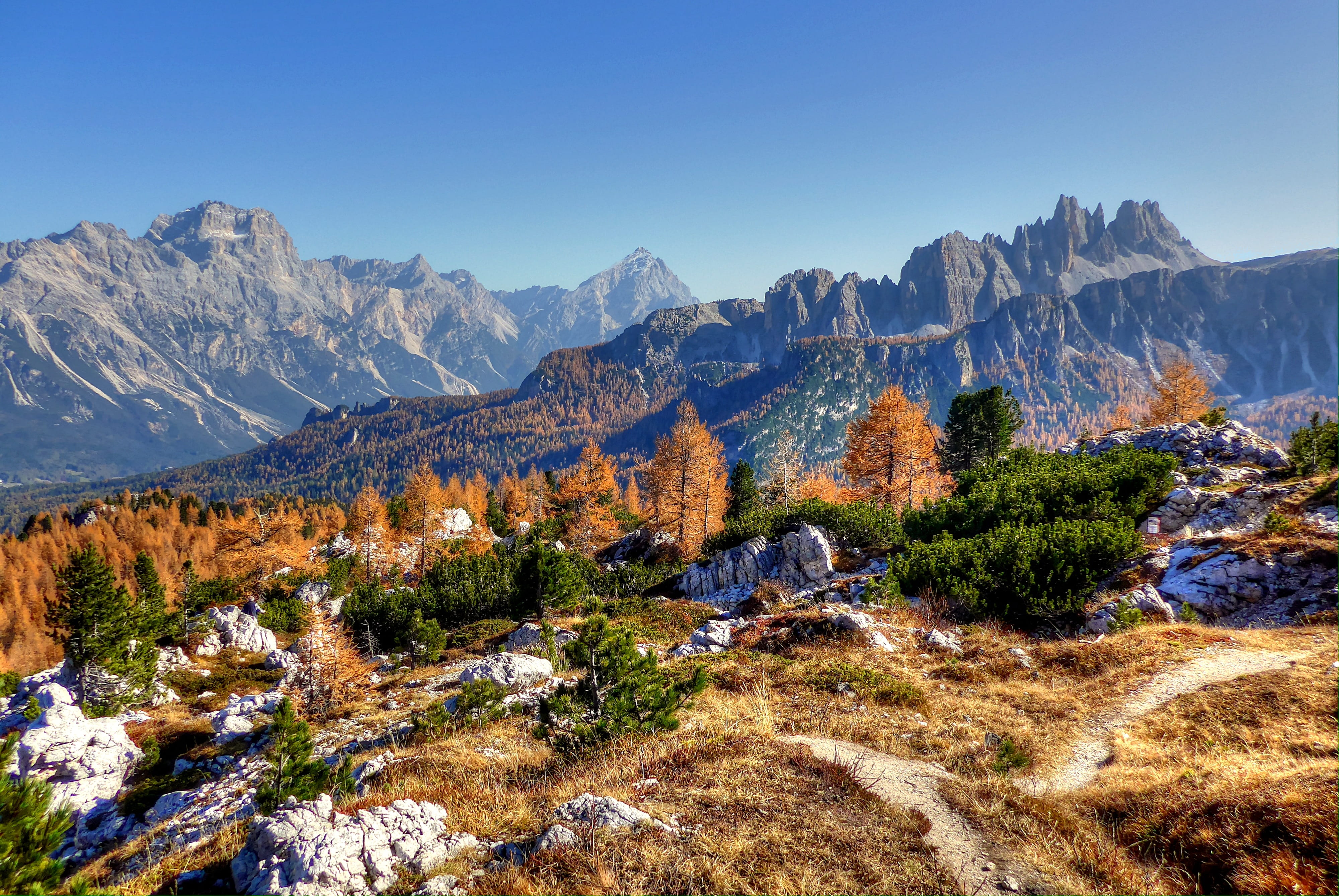 nature, sorapis, plant, landscape, hiking, day, tree, tranquility, idyllic, mountain, snowcapped mountain, remote, formation, no people, alm, mountain range, HD Wallpaper