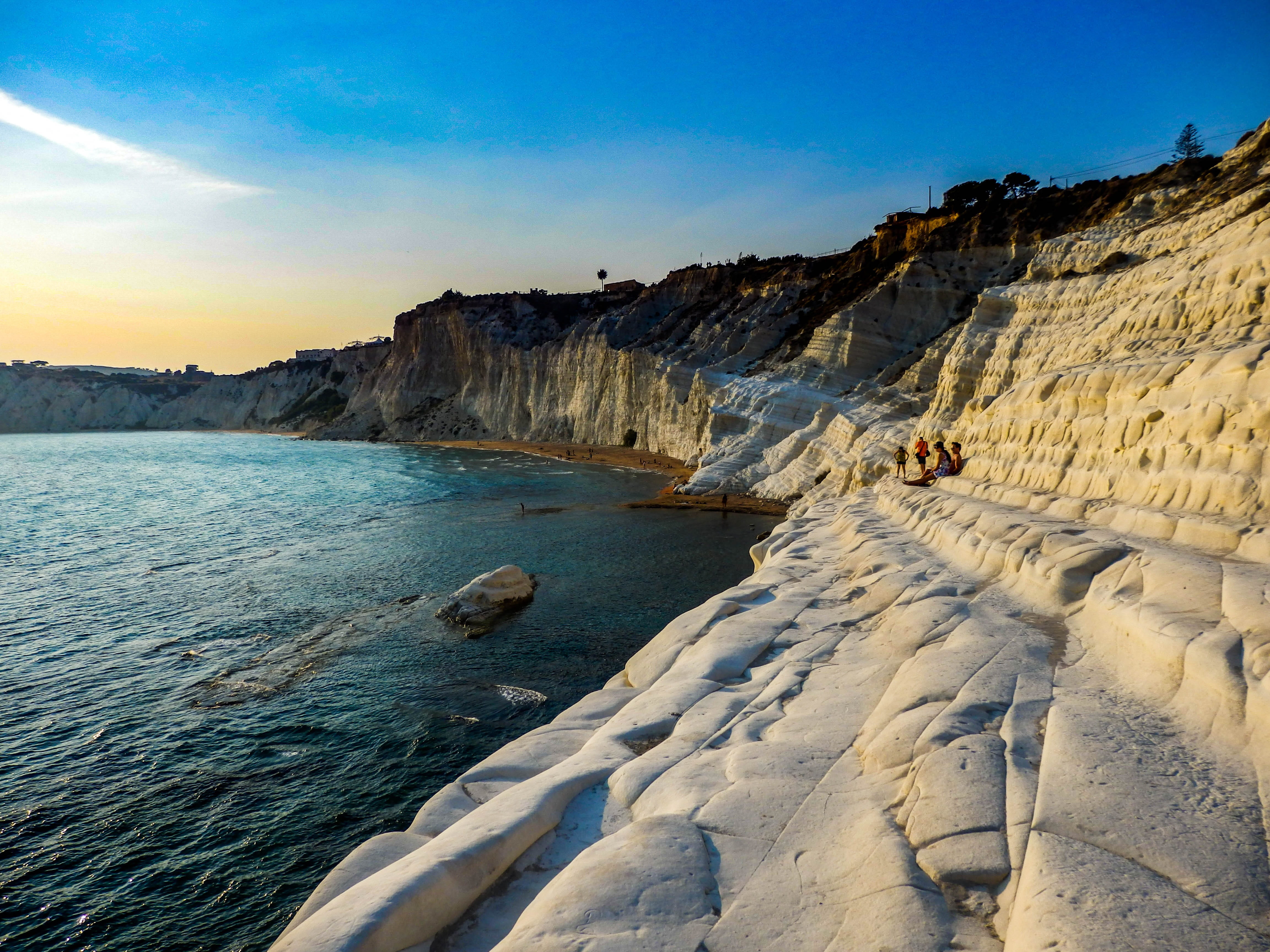 land, tranquil scene, no people, formation, environment, mar, sky, cliff white, blue, scenics - nature, outdoors, travel destinations, sicily, solid, beauty in nature, HD Wallpaper