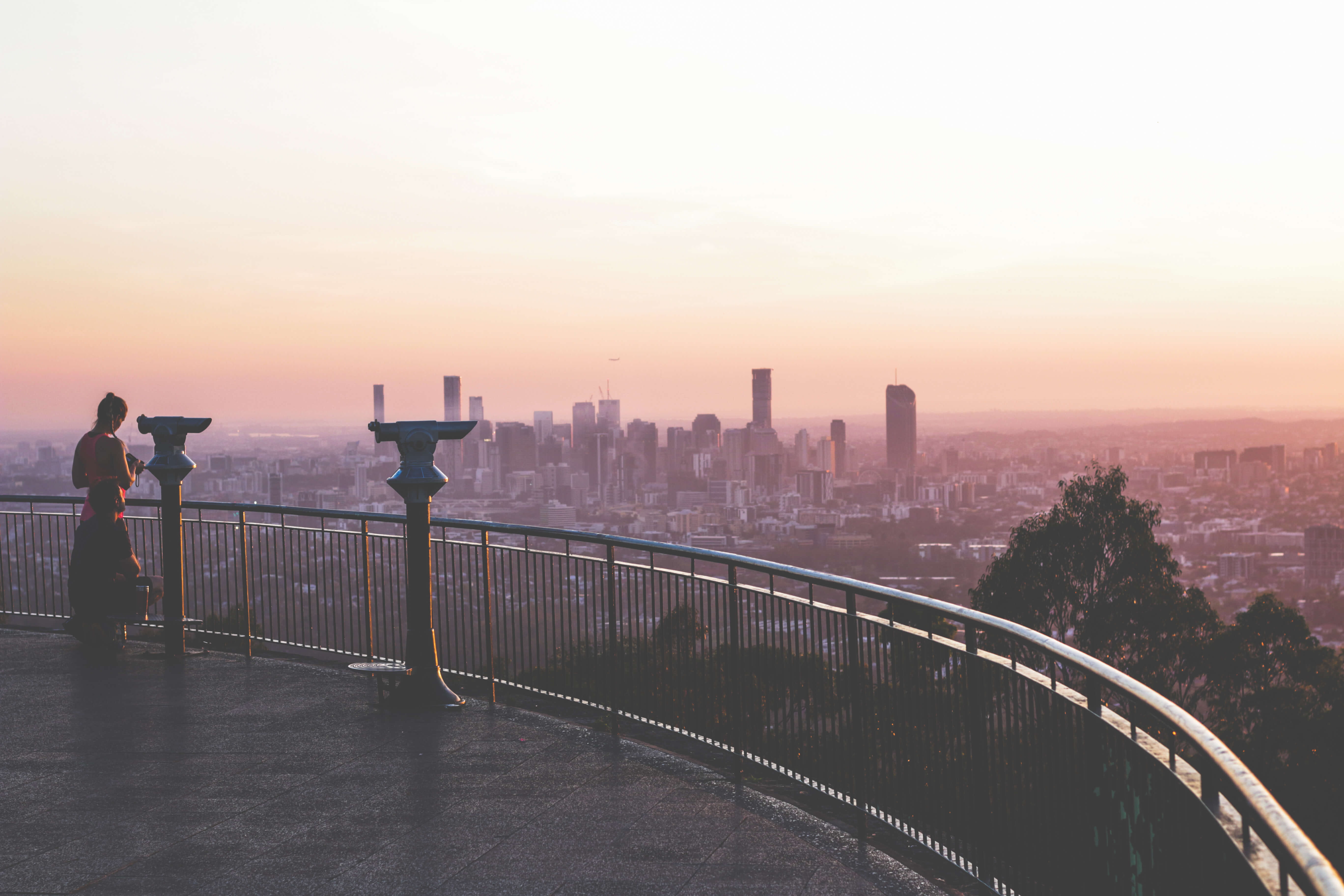building, brisbane, city, 5K, fence, lady, skyscraper, travel, outdoors, architecture, nature, adventure, standing, city life, tower, transportation, sunset, HD Wallpaper