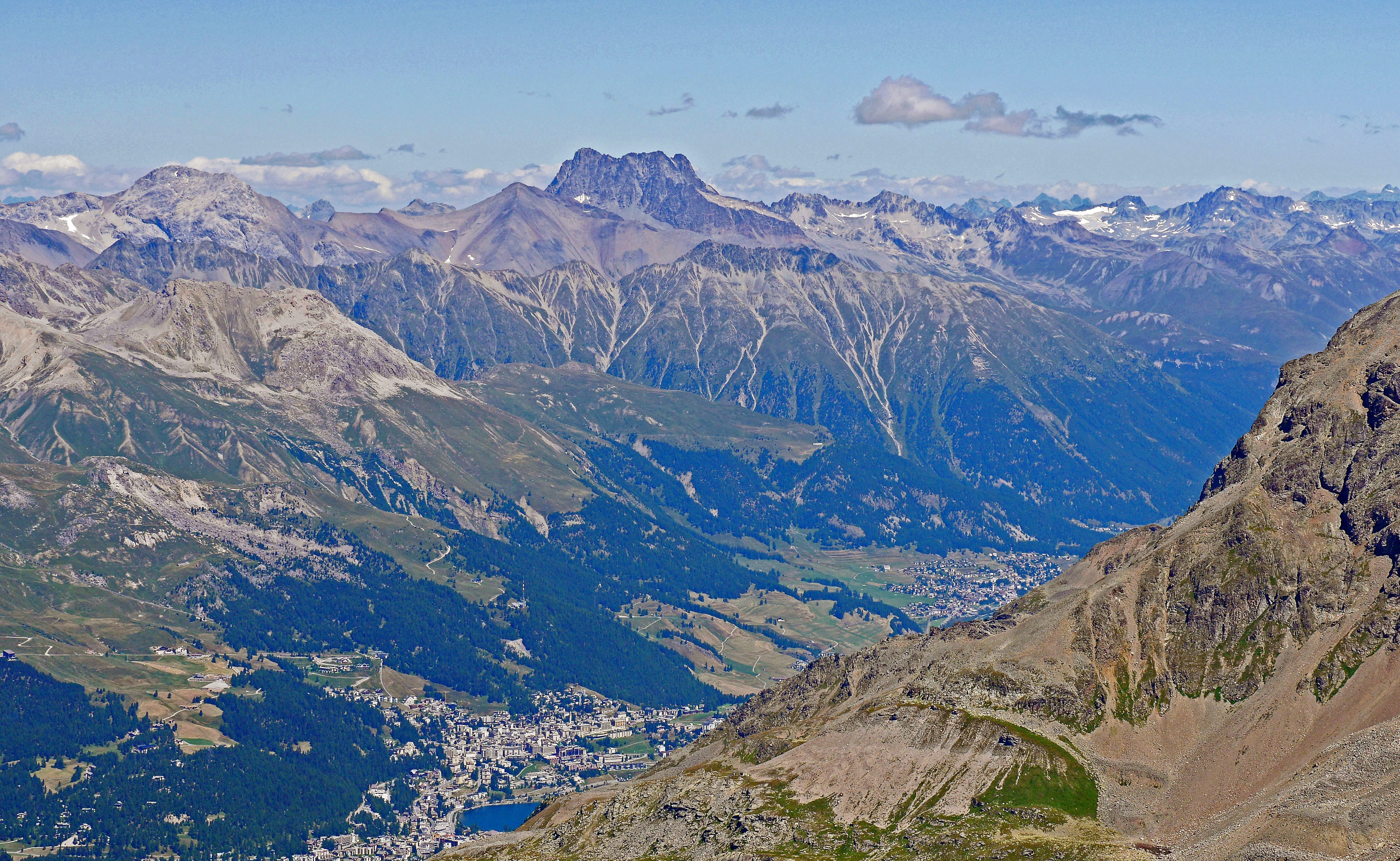formation, beauty in nature, mountains, Oberengadin, scenics - nature, inn, mountain range, southeast switzerland, alpine, corvatsch, St Moritz, day, outdoors, HD Wallpaper