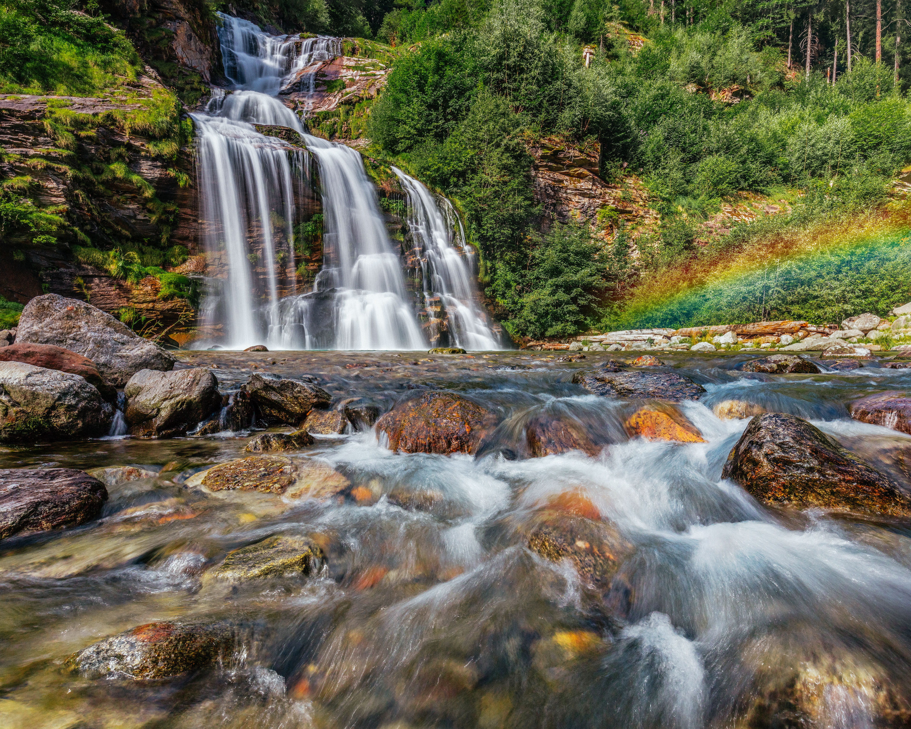 no people, rock - object, svizzera, land, nature, suisse, tree, beauty in nature, long exposure, waterfall, power in nature, rock, stream - flowing water, HD Wallpaper