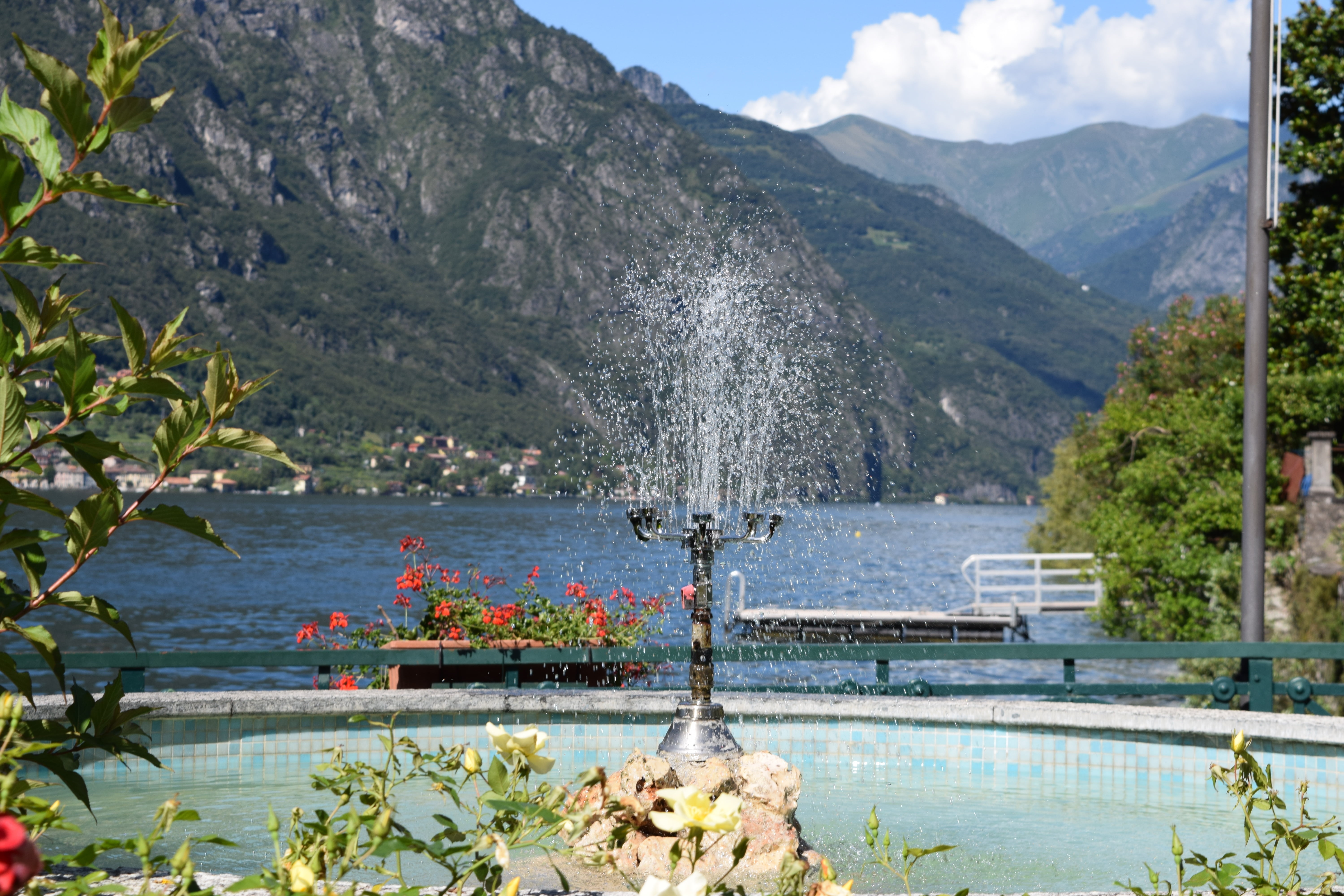 scenics - nature, outdoors, lombardy, flowering plant, no people, plant, architecture, mountain range, flower, beauty in nature, fontana, italy, lake, tree, HD Wallpaper