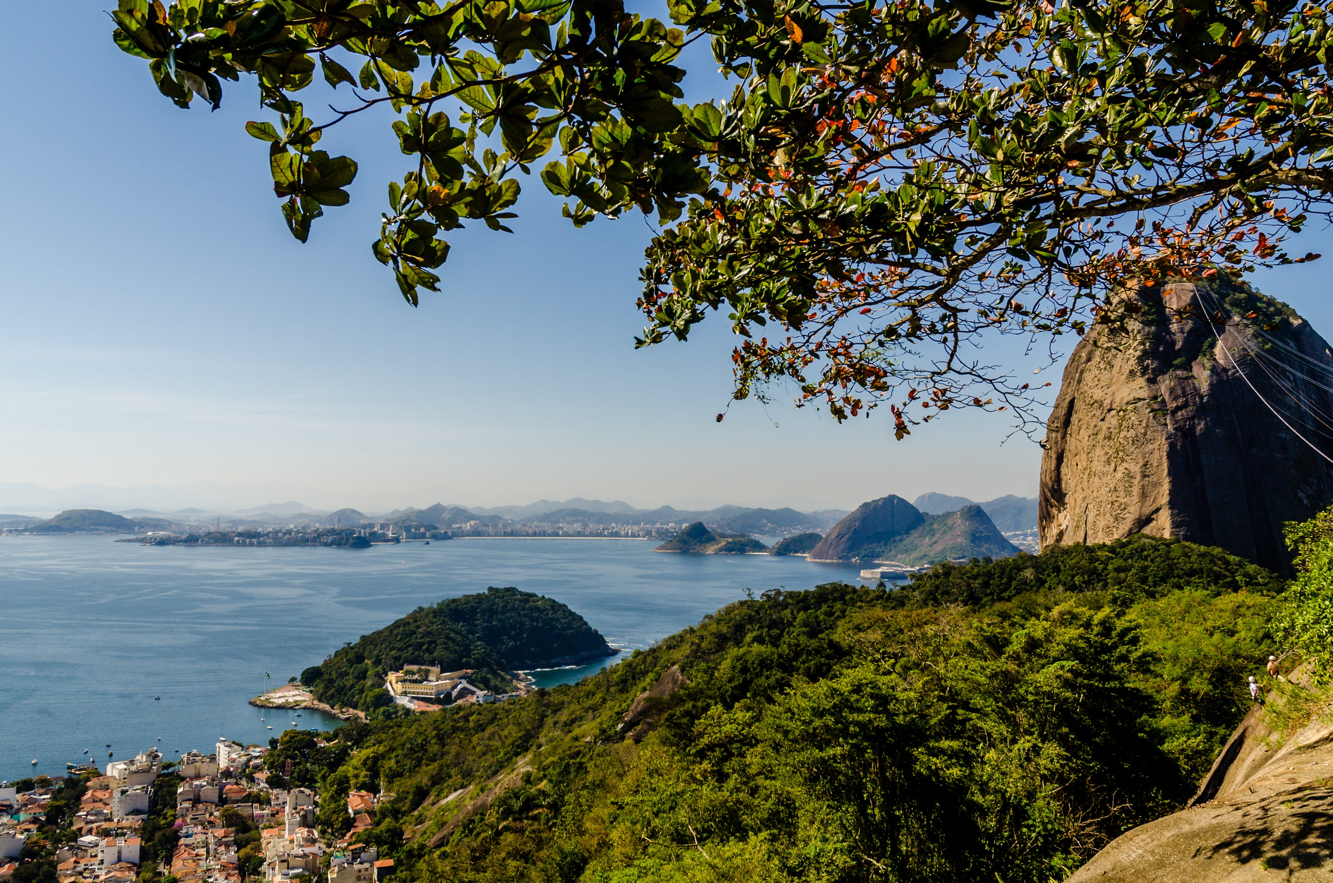 branch, architecture, non-urban scene, coastline, landscape, 4K, travel Destinations, outdoors, mountain, Urca, scenics - nature, tranquility, cable car, HD Wallpaper