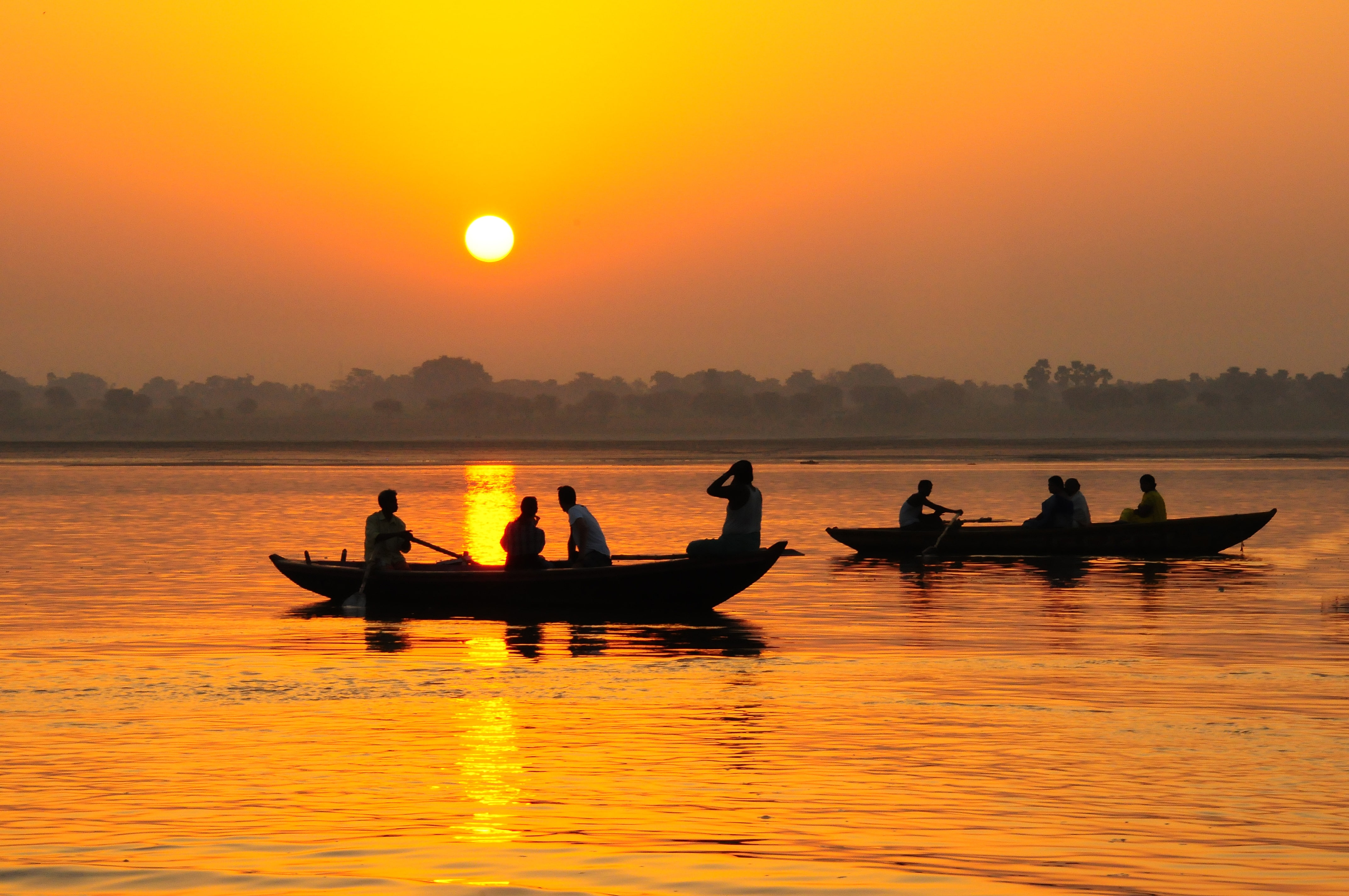 asia, naturaleza, amanecer, 4K, pescadores, sol, HD Wallpaper